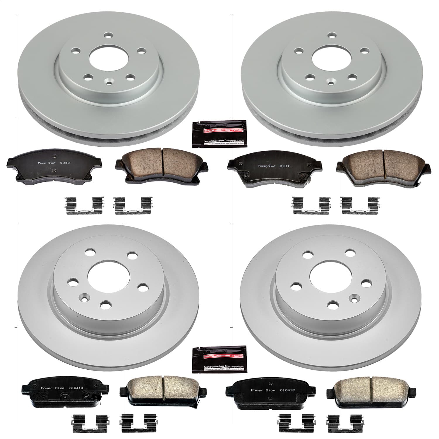 Power Stop - CRK5551 - Front and Rear - Disc Brake Pad and Rotor Kit image 1