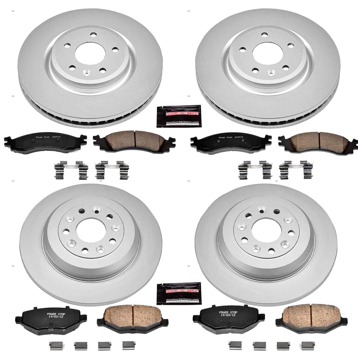 Power Stop - CRK5582 - Front and Rear - Disc Brake Pad and Rotor Kit image 1