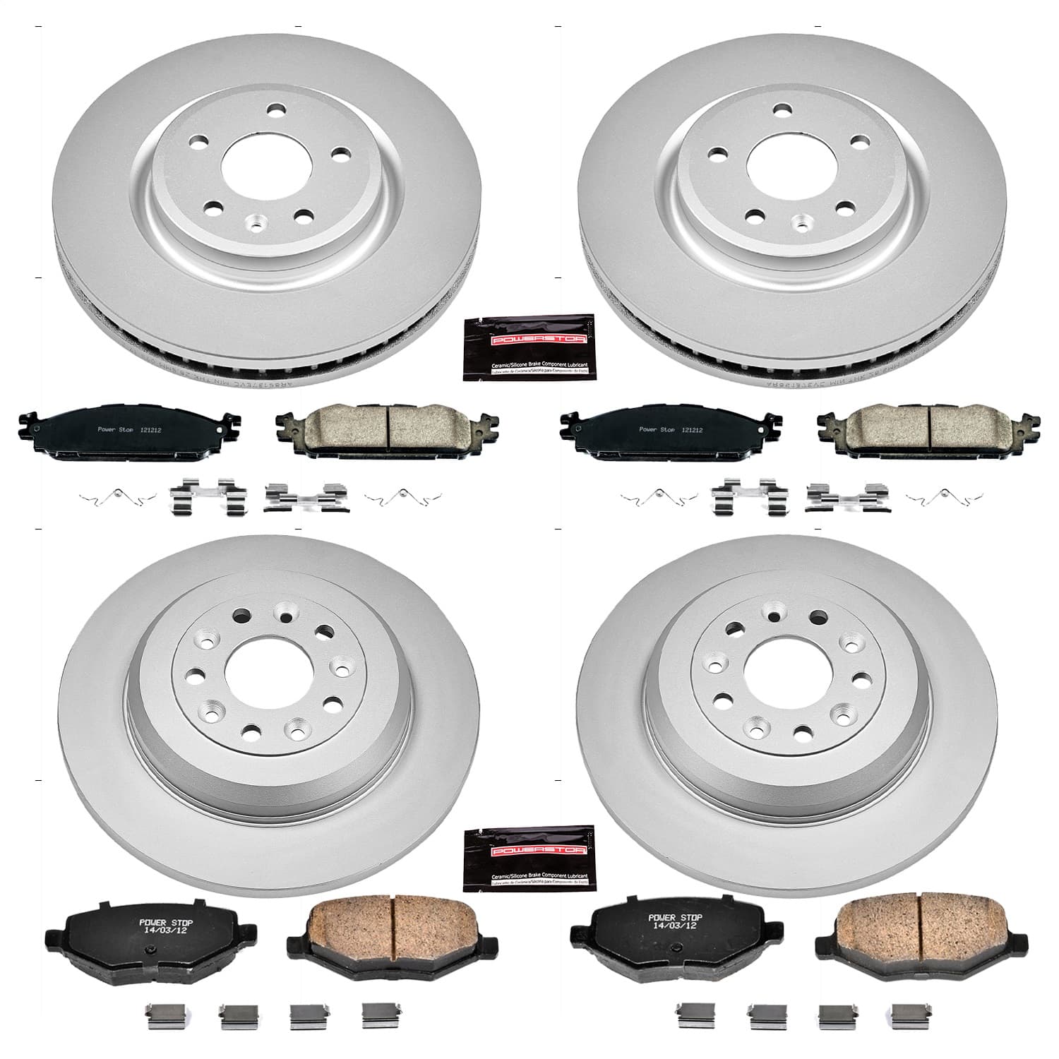 Power Stop - CRK5584 - Front and Rear - Disc Brake Pad and Rotor Kit image 1
