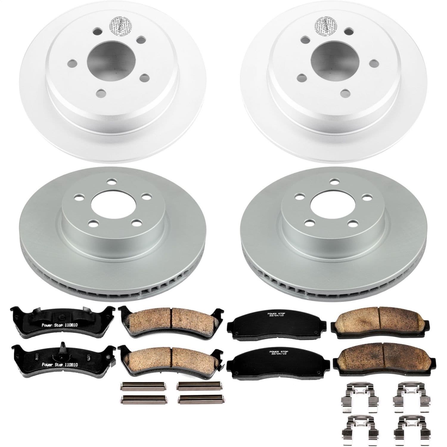 Power Stop - CRK5596 - Front and Rear - Disc Brake Pad and Rotor Kit image 1