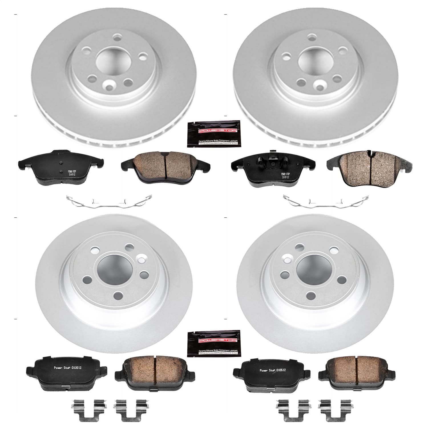Power Stop - CRK5610 - Front and Rear - Disc Brake Pad and Rotor Kit image 1