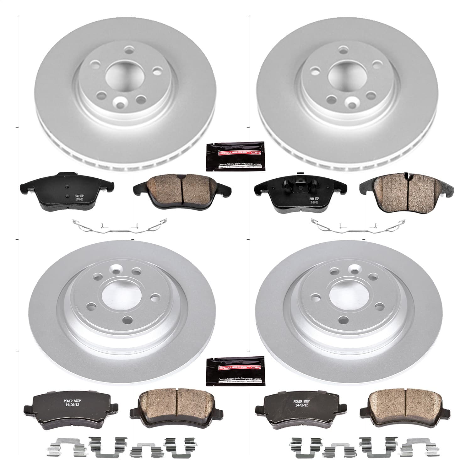 Power Stop - CRK5611 - Front and Rear - Disc Brake Pad and Rotor Kit image 1