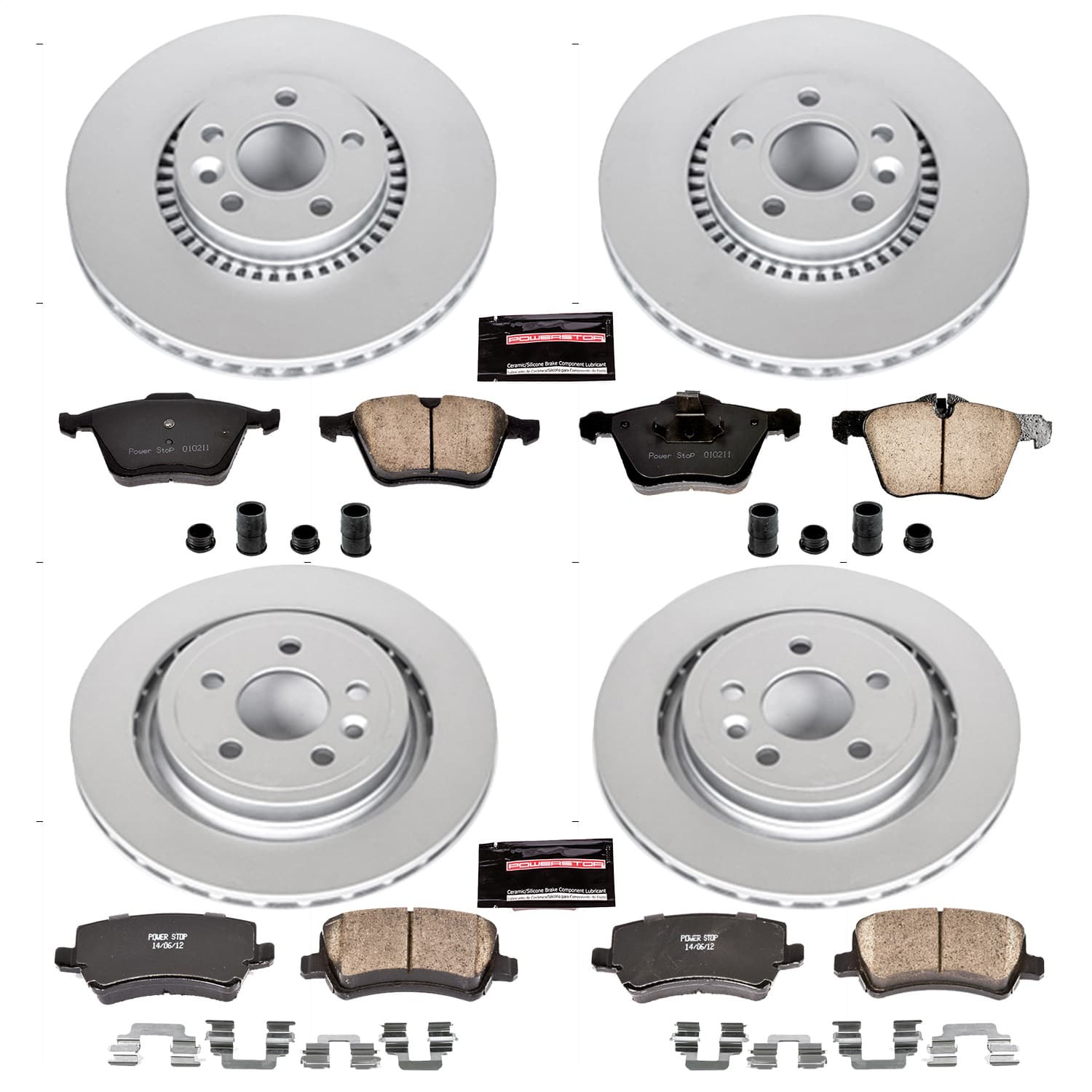 Power Stop - CRK5614 - Front and Rear - Disc Brake Pad and Rotor Kit image 1