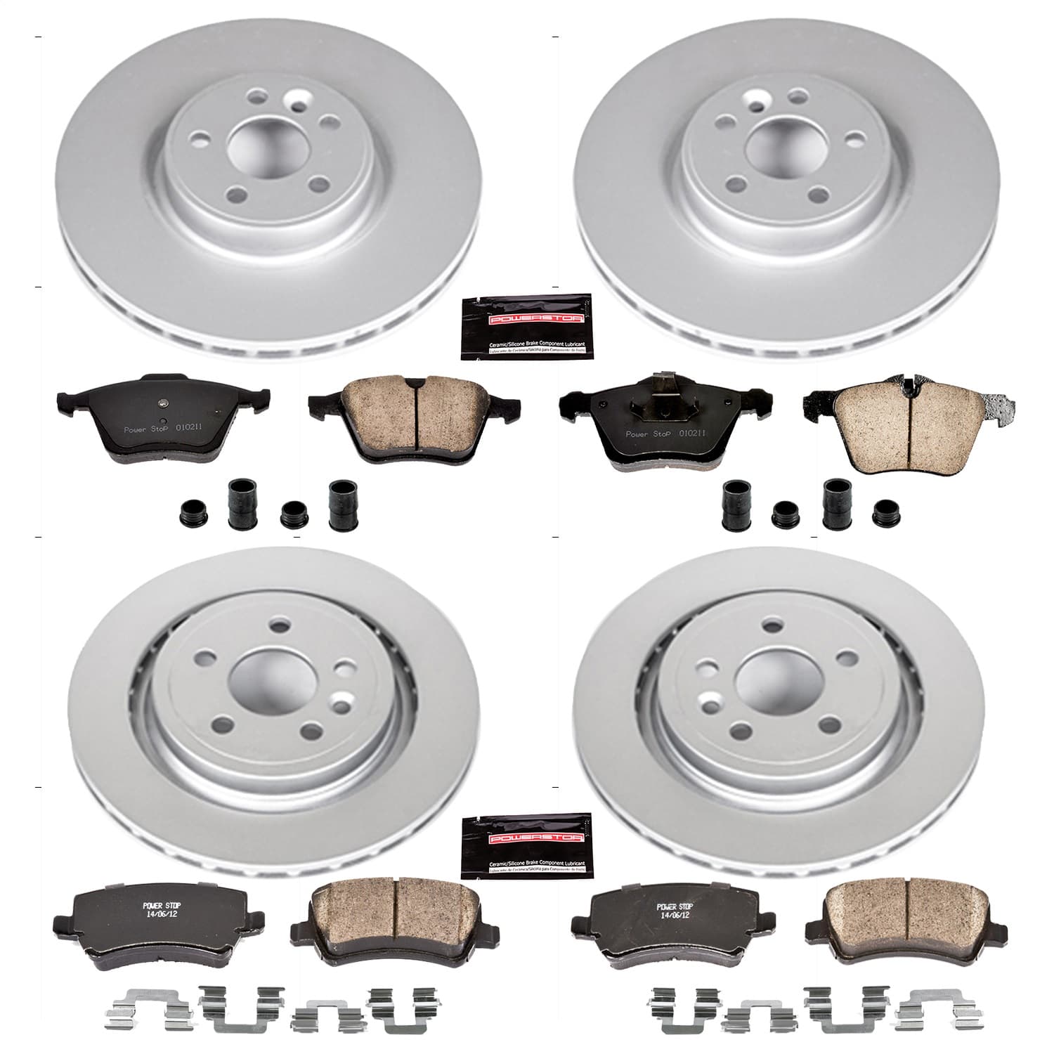 Power Stop - CRK5617 - Front and Rear - Disc Brake Pad and Rotor Kit image 1