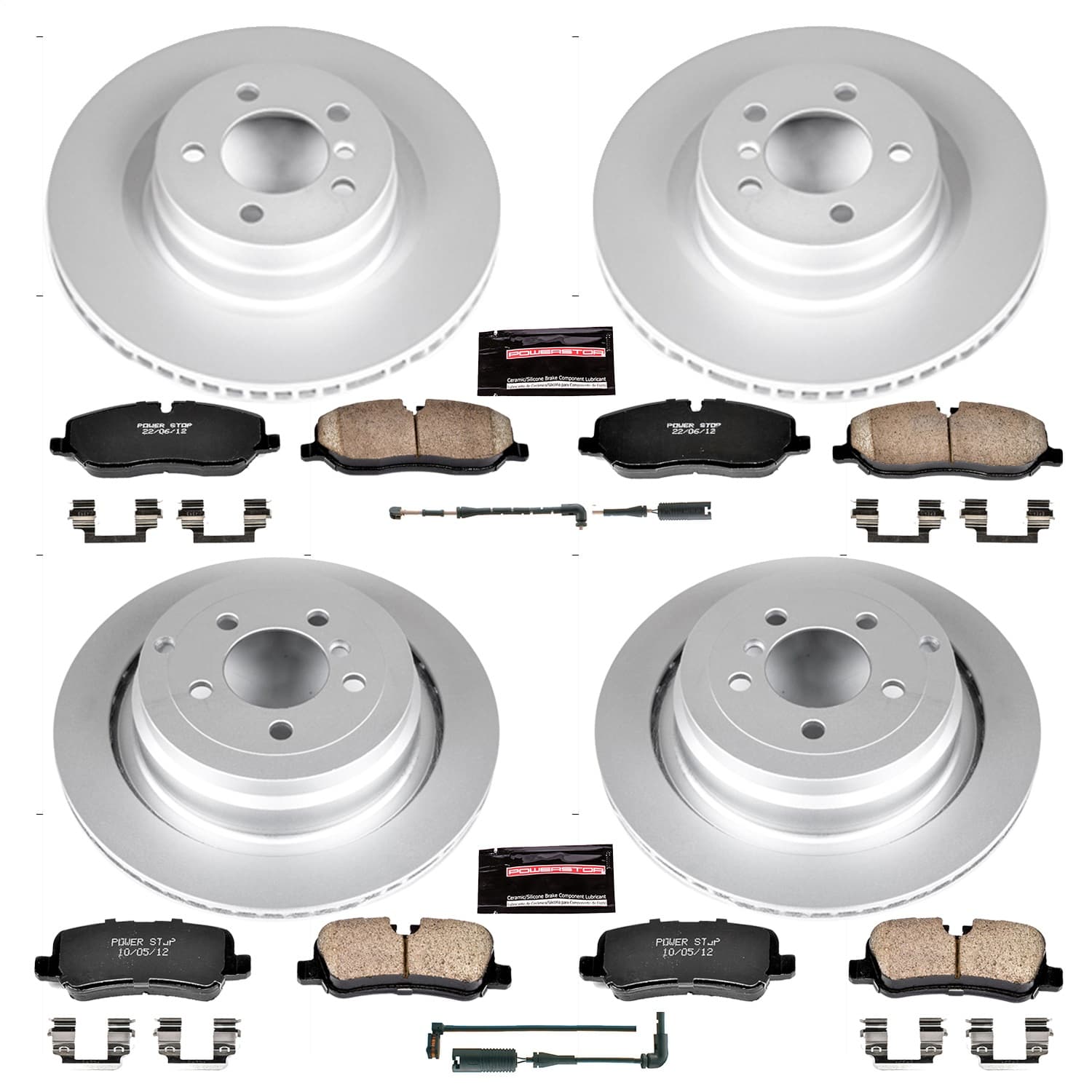 Power Stop - CRK5632 - Front and Rear - Disc Brake Pad and Rotor Kit image 1