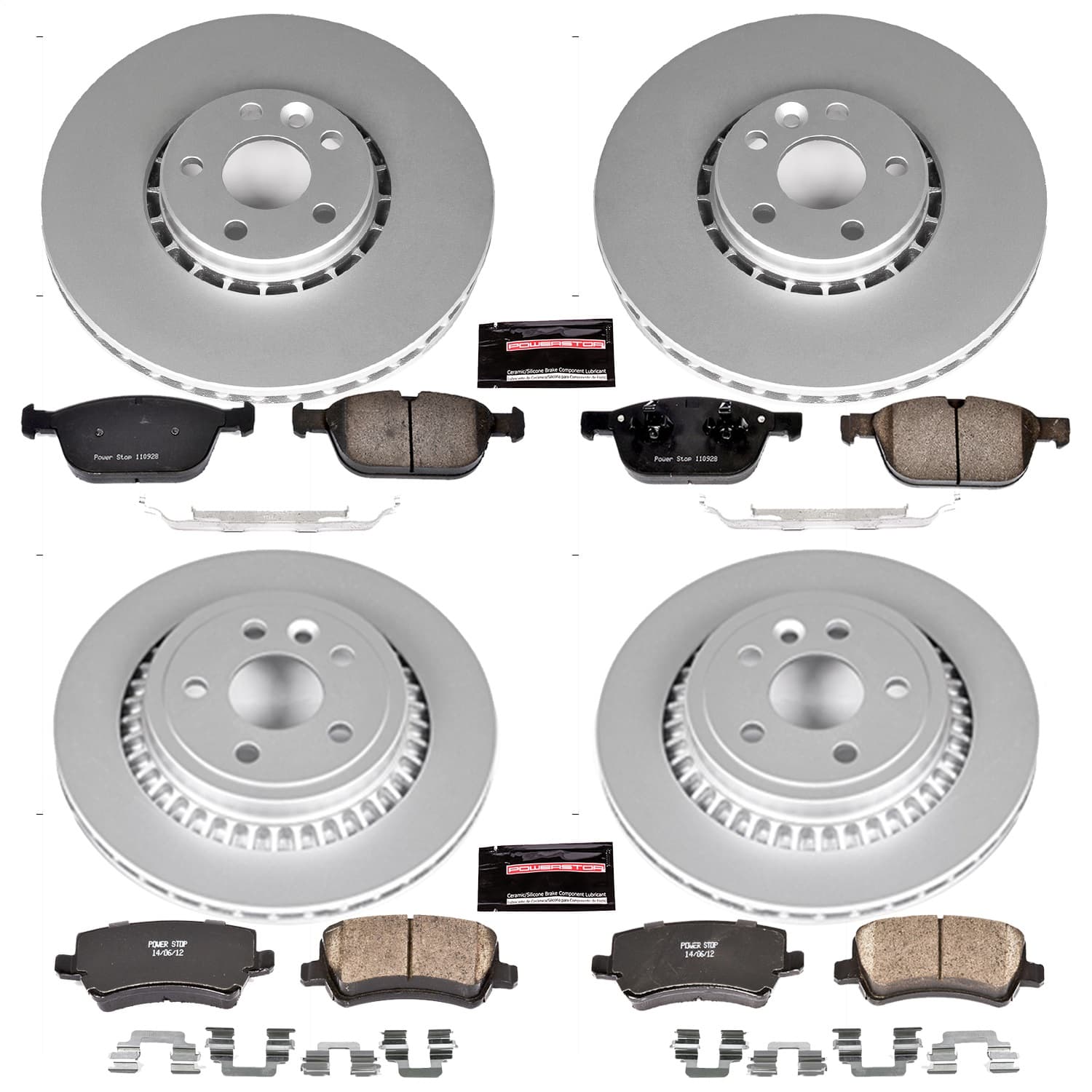 Power Stop - CRK5703 - Front and Rear - Disc Brake Pad and Rotor Kit image 1