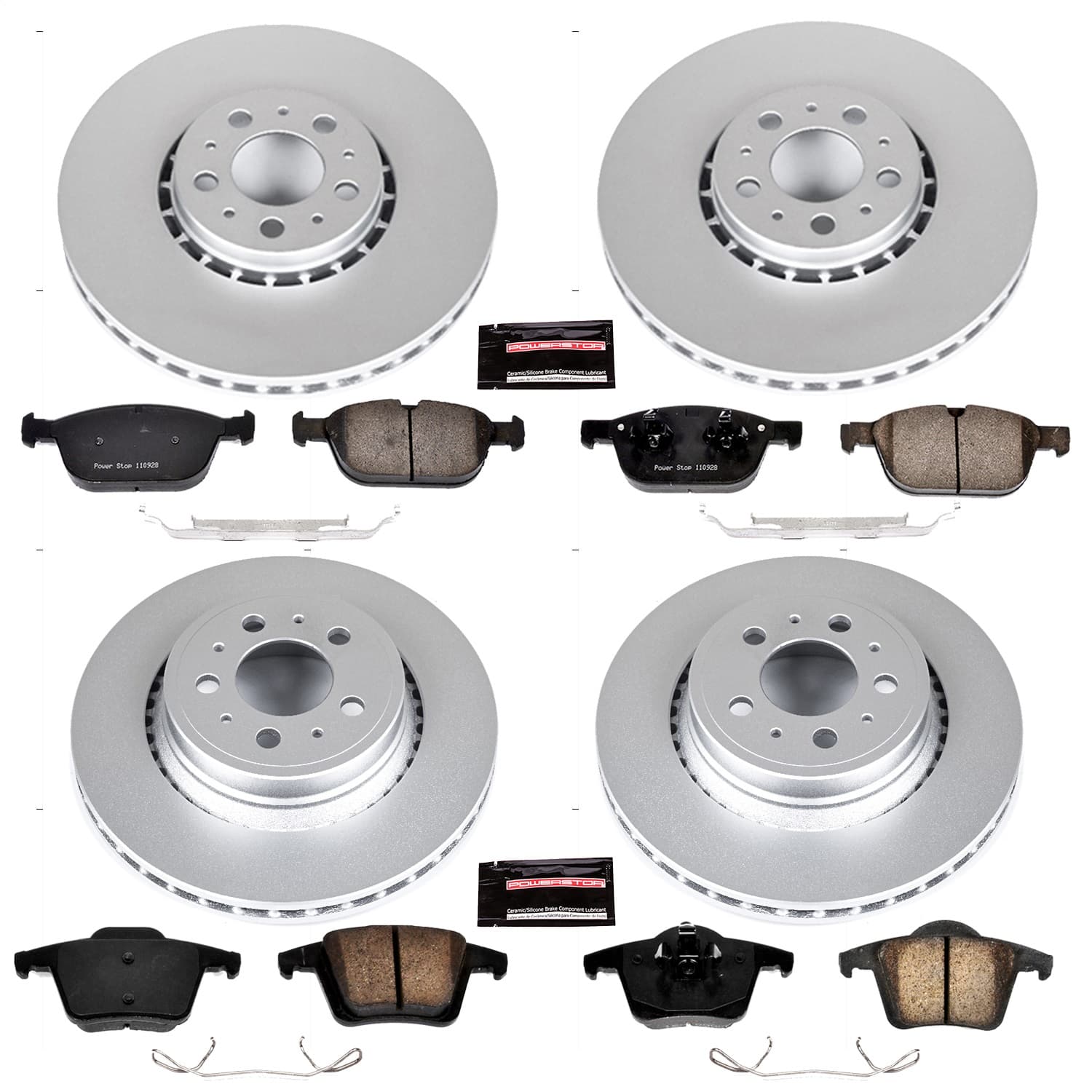Power Stop - CRK5708 - Front and Rear - Disc Brake Pad and Rotor Kit image 1