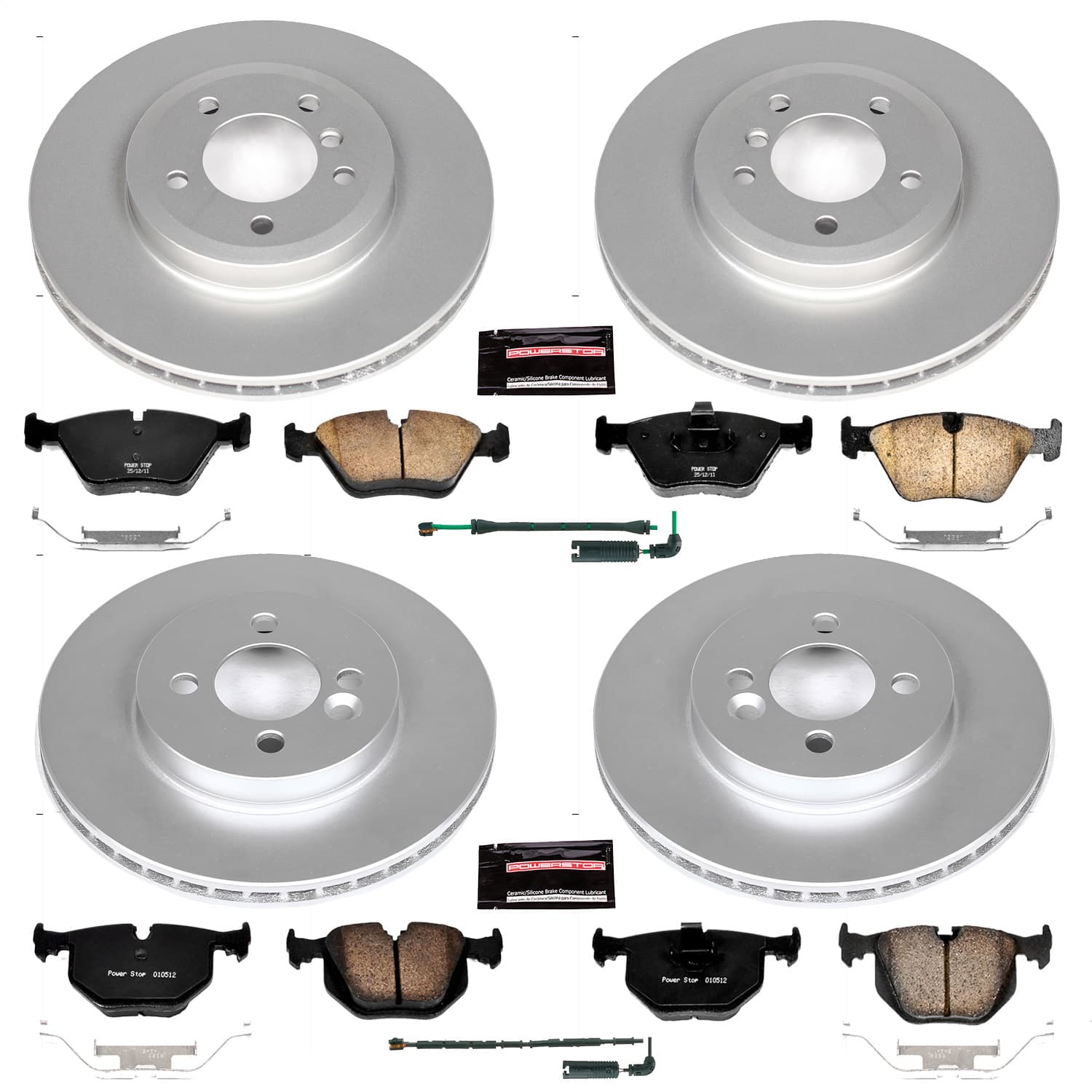 Power Stop - CRK5728 - Front and Rear - Disc Brake Pad and Rotor Kit image 1