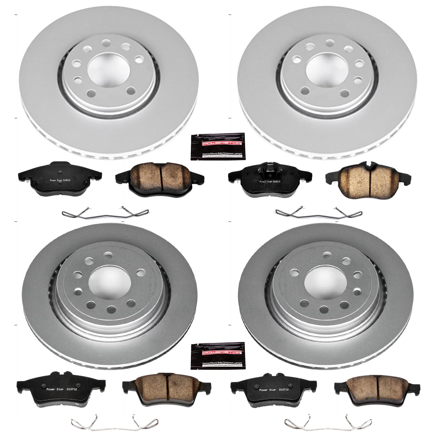 Power Stop - CRK5736 - Front and Rear - Disc Brake Pad and Rotor Kit image 1