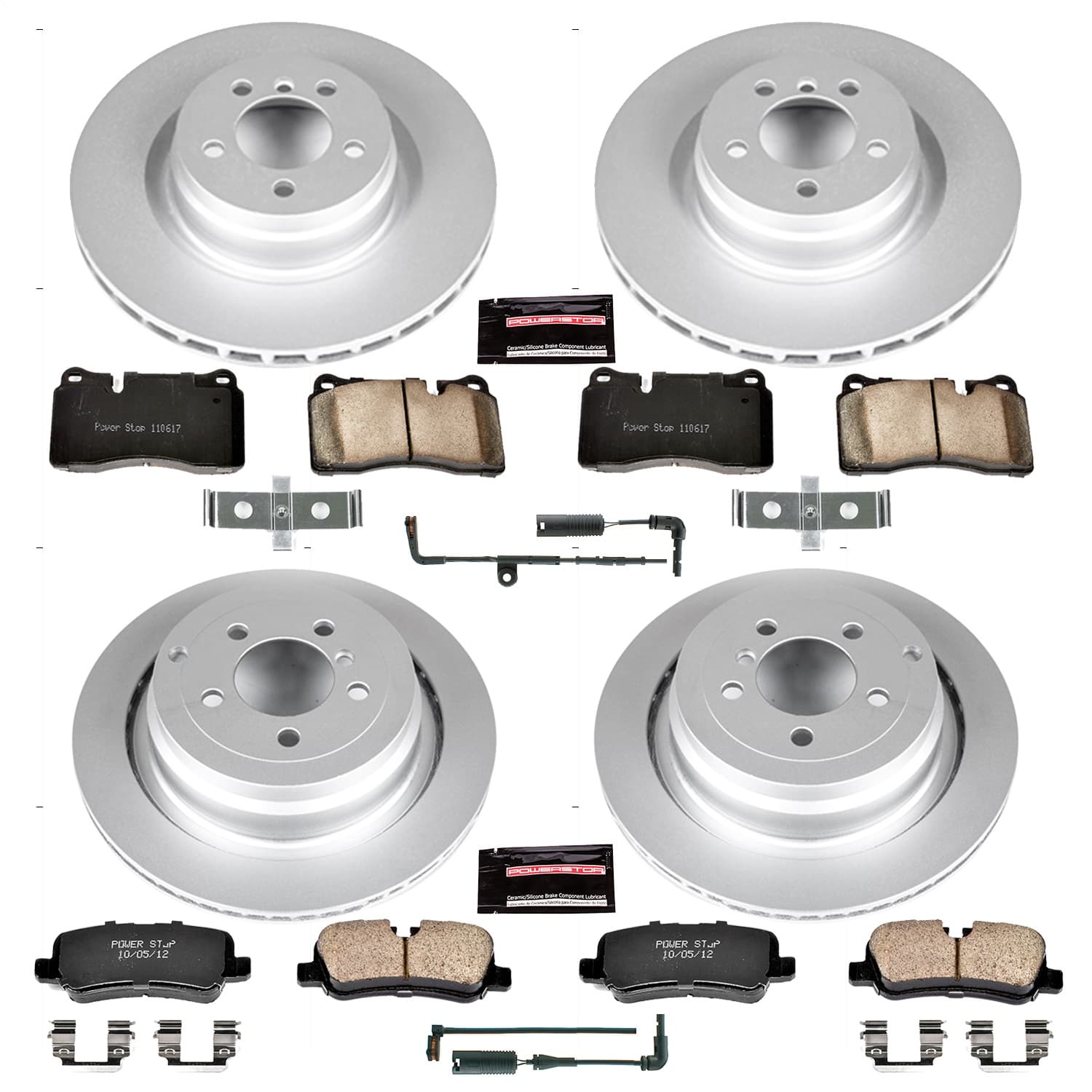 Power Stop - CRK5744 - Front and Rear - Disc Brake Pad and Rotor Kit image 1