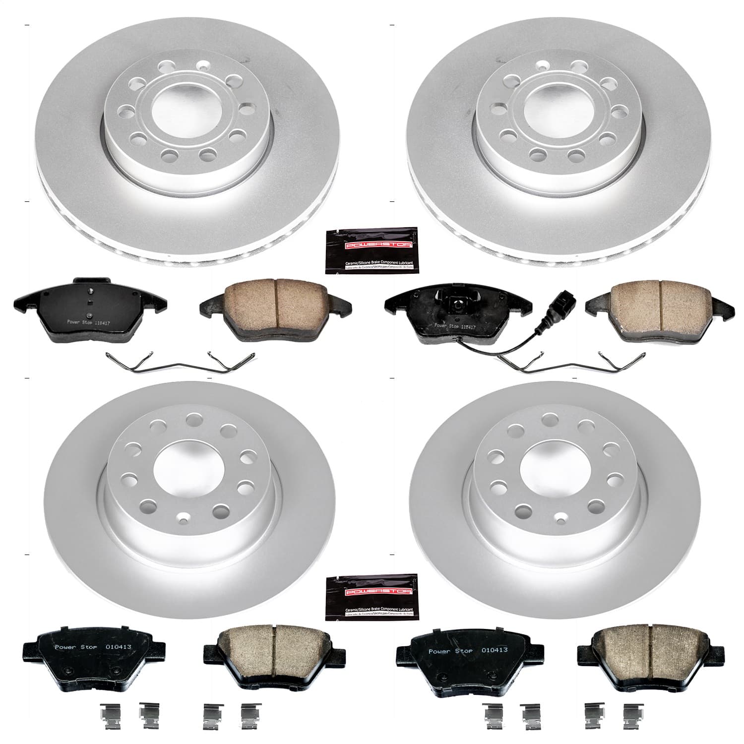 Power Stop - CRK5747 - Front and Rear - Disc Brake Pad and Rotor Kit image 1