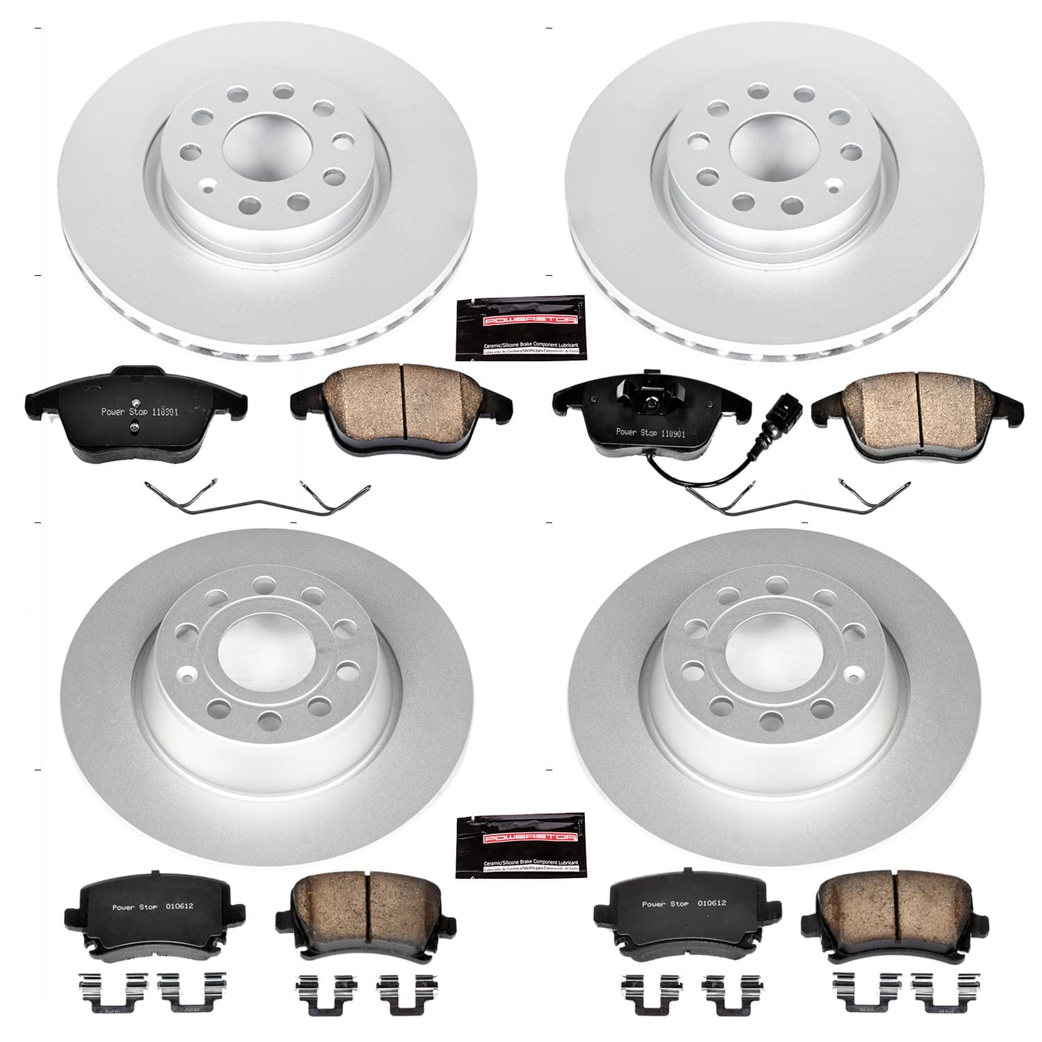 Power Stop - CRK5802 - Front and Rear - Disc Brake Pad and Rotor Kit image 1