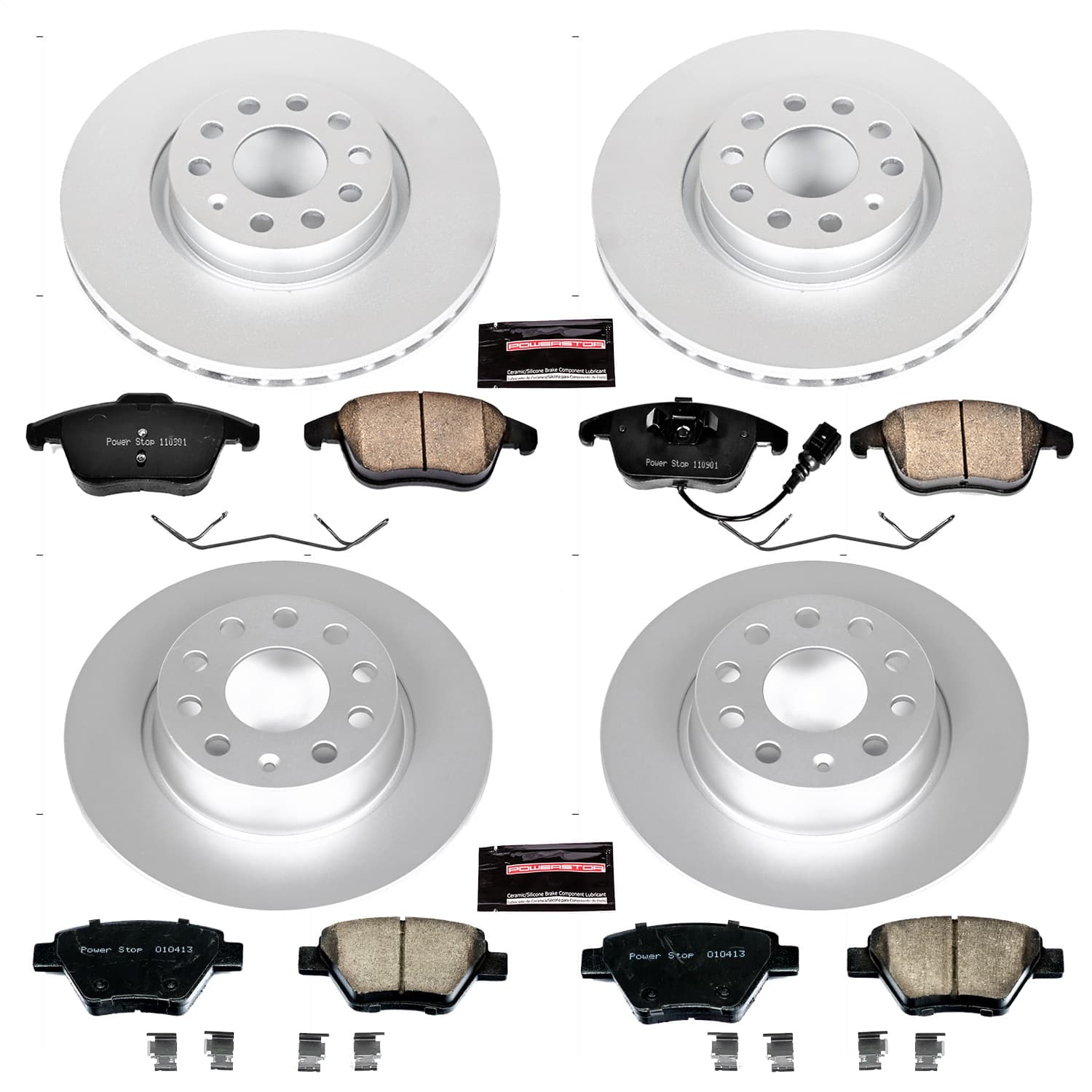 Power Stop - CRK5803 - Front and Rear - Disc Brake Pad and Rotor Kit image 1