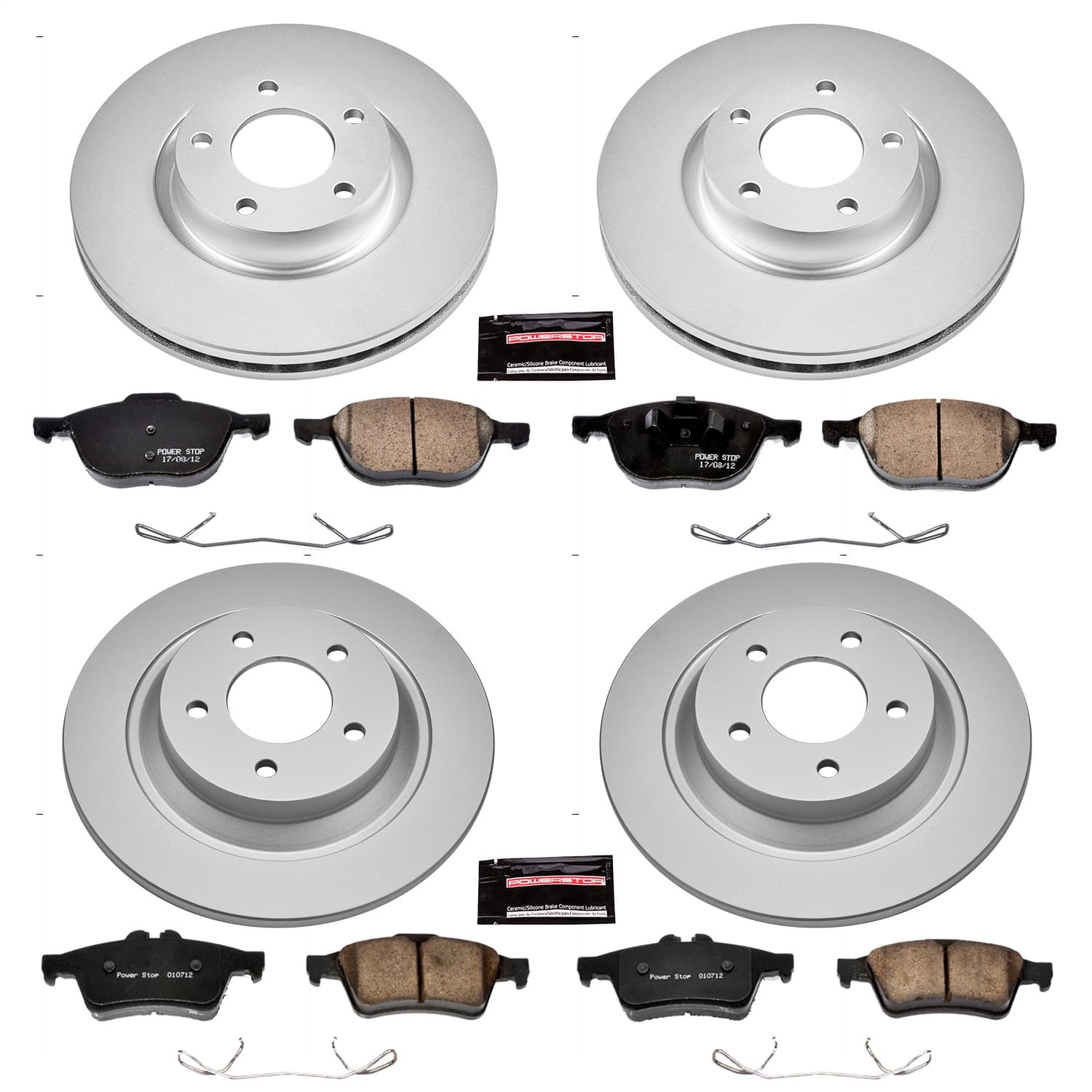 Power Stop - CRK5804 - Front and Rear - Disc Brake Pad and Rotor Kit image 1