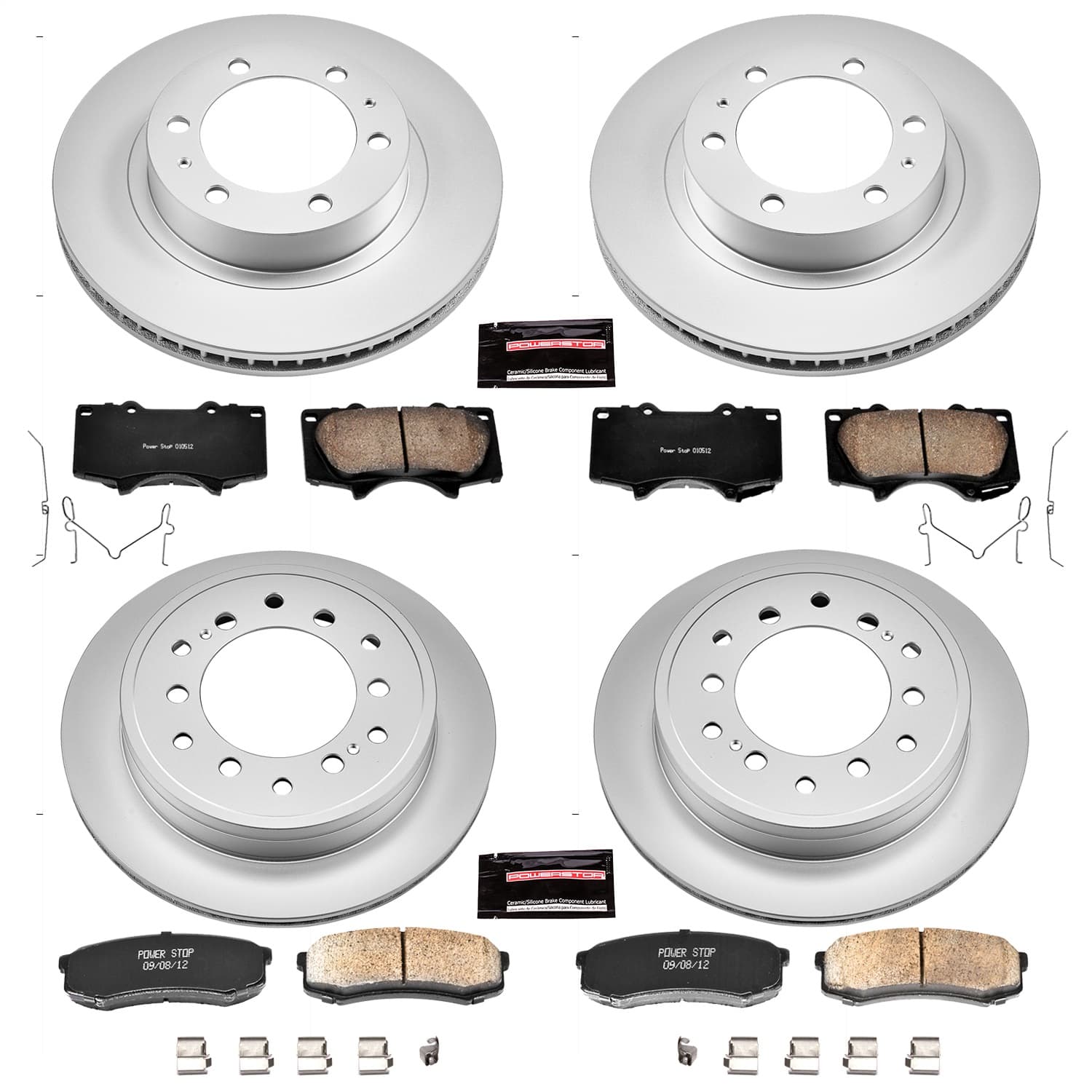 Power Stop - CRK5805 - Front and Rear - Disc Brake Pad and Rotor Kit image 1