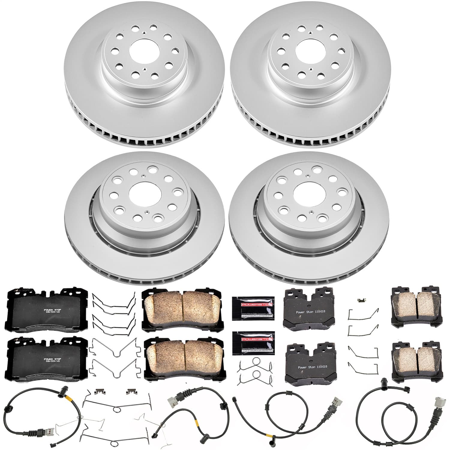 Power Stop - CRK5825 - Front and Rear - Disc Brake Pad and Rotor Kit image 1