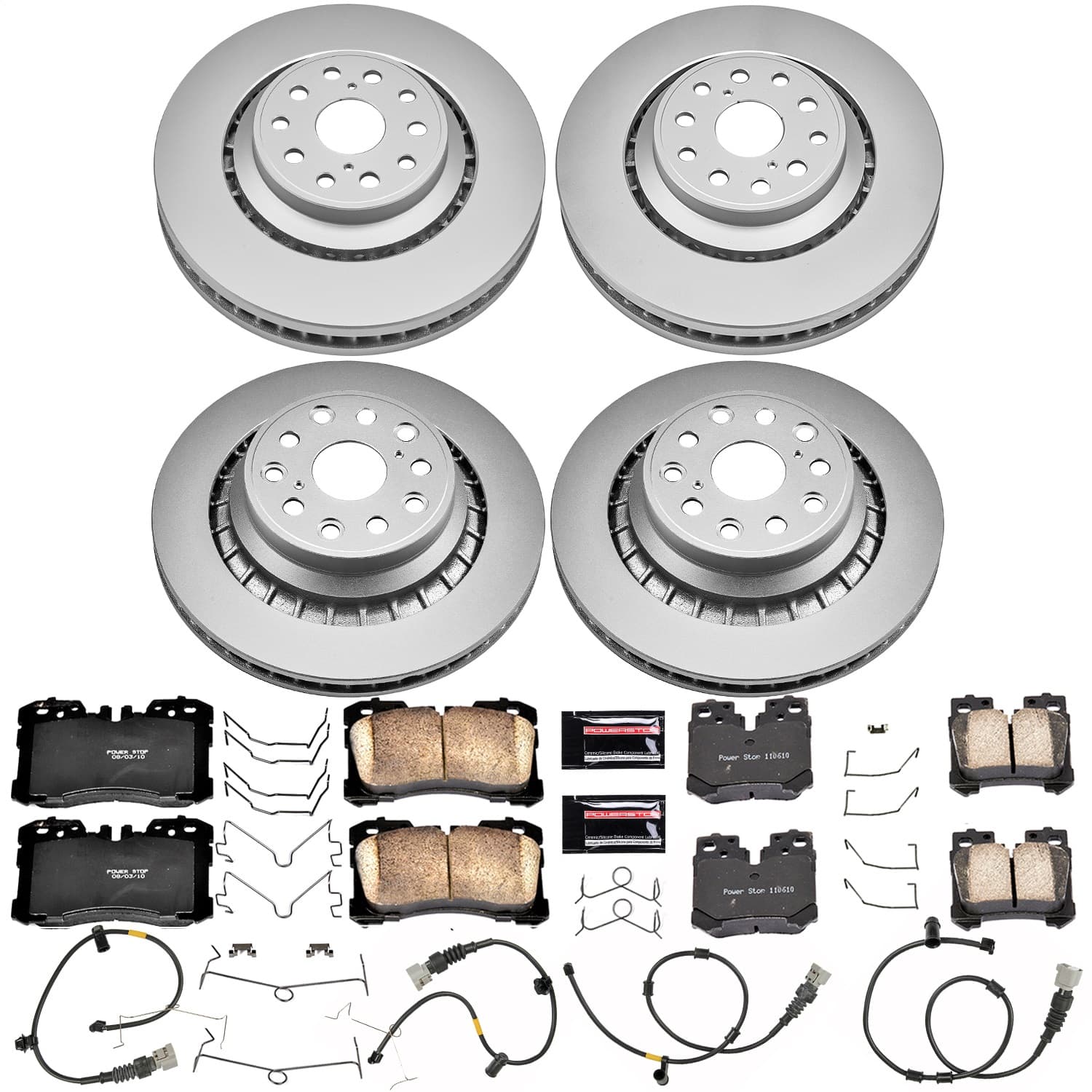 Power Stop - CRK5827 - Front and Rear - Disc Brake Pad and Rotor Kit image 1