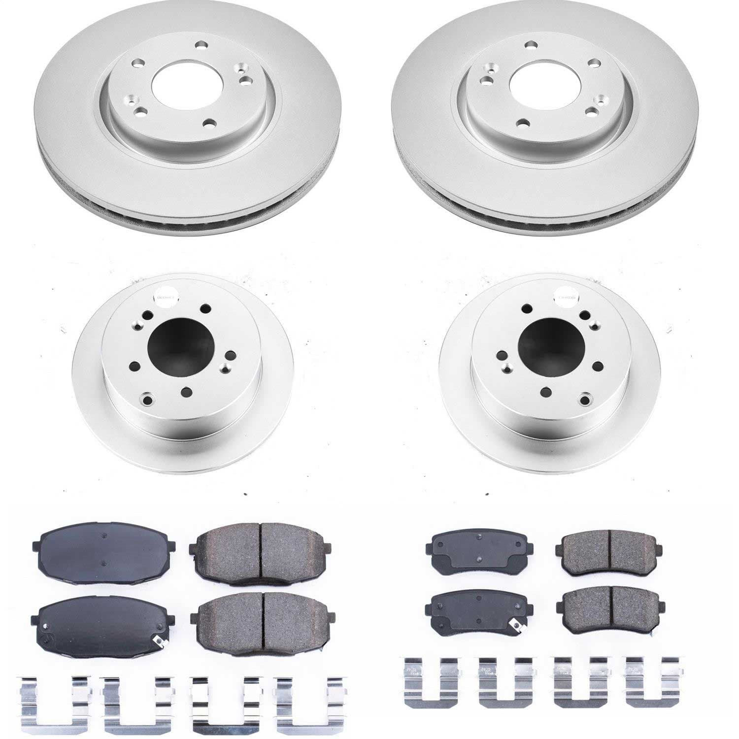 Power Stop - CRK5838 - Front and Rear - Disc Brake Pad and Rotor Kit image 1