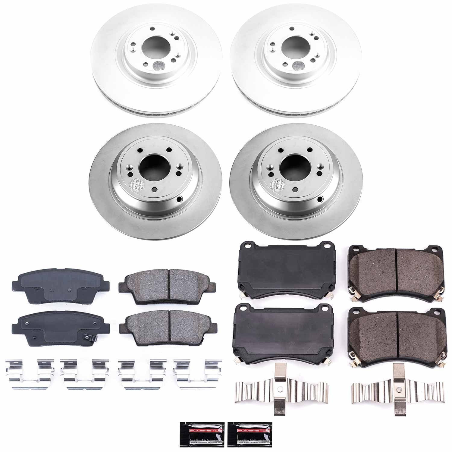 Power Stop - CRK5845 - Front and Rear - Disc Brake Pad and Rotor Kit image 1