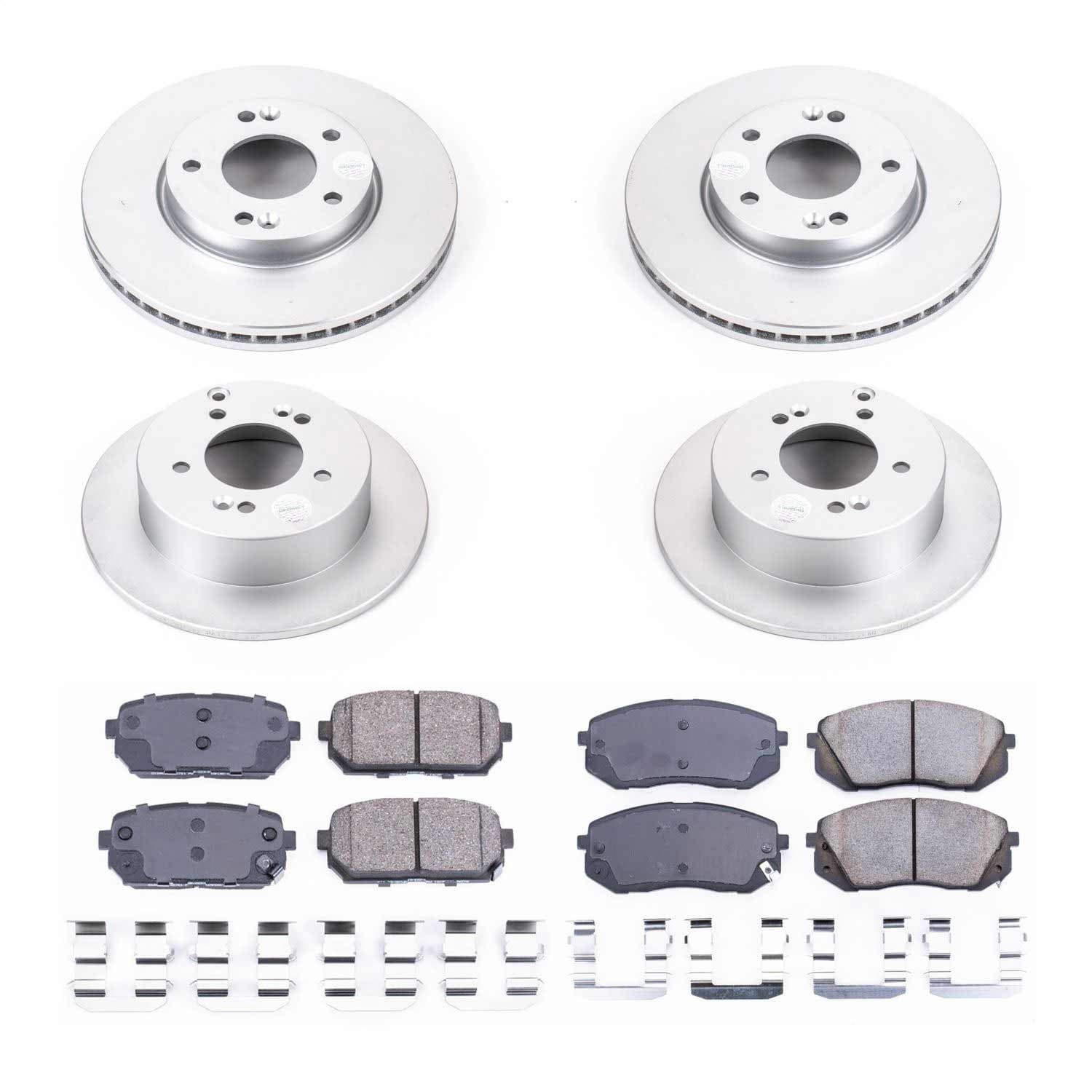 Power Stop - CRK5852 - Front and Rear - Disc Brake Pad and Rotor Kit image 1