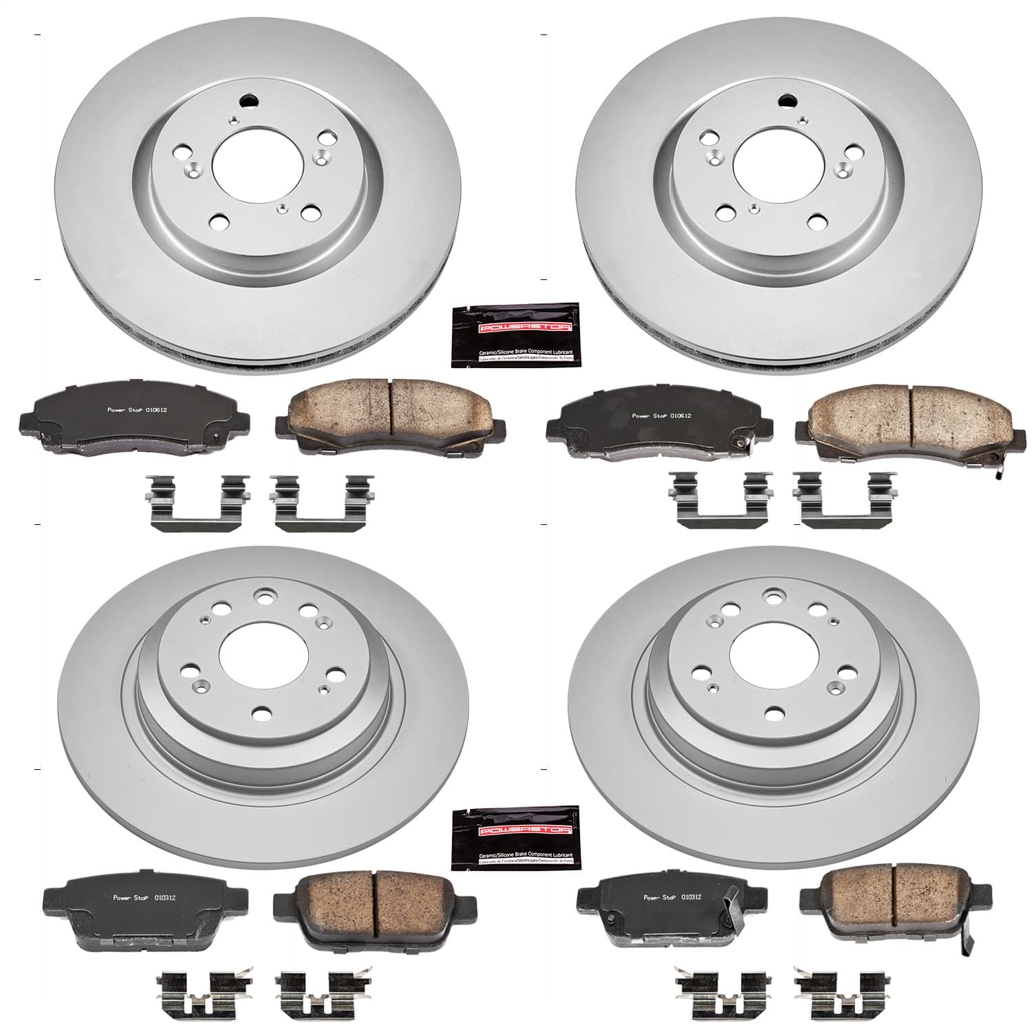 Power Stop - CRK5856 - Front and Rear - Disc Brake Pad and Rotor Kit image 1
