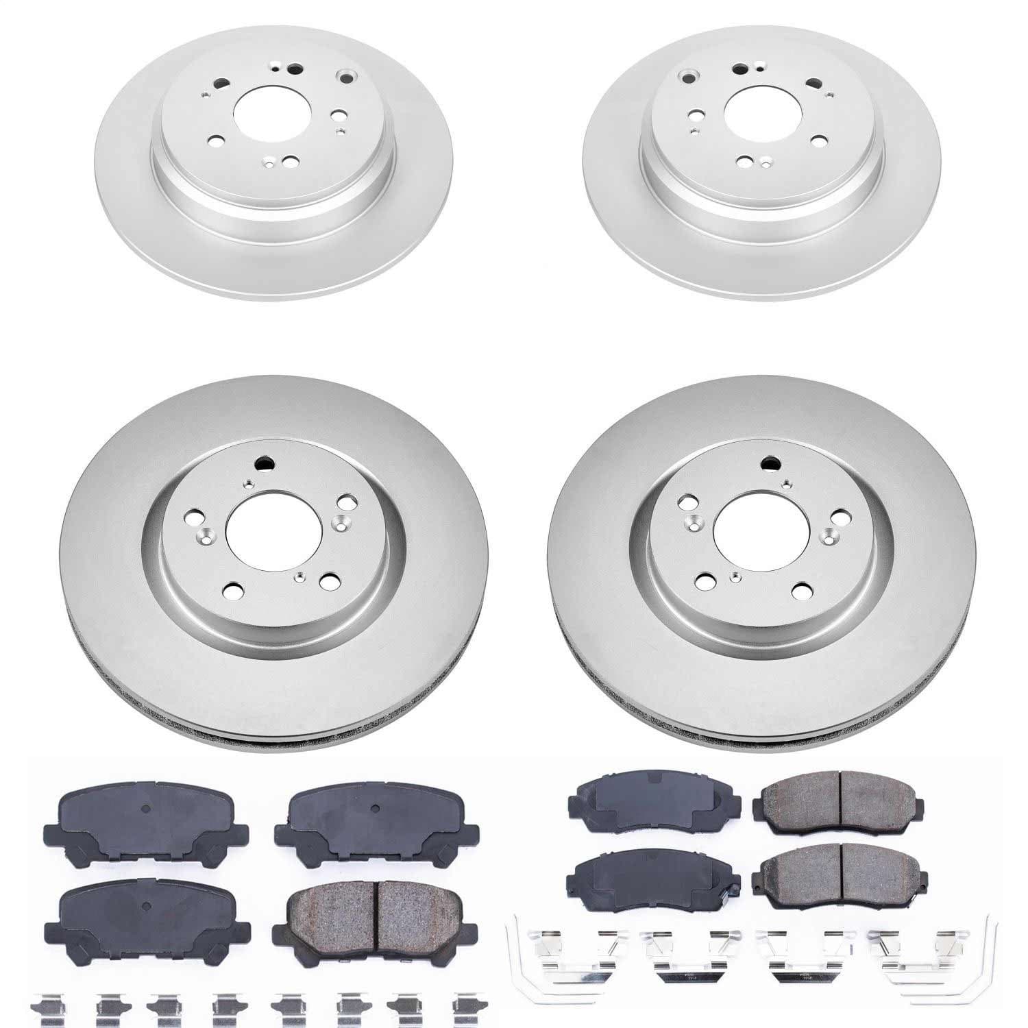 Power Stop - CRK5858 - Front and Rear - Disc Brake Pad and Rotor Kit image 1