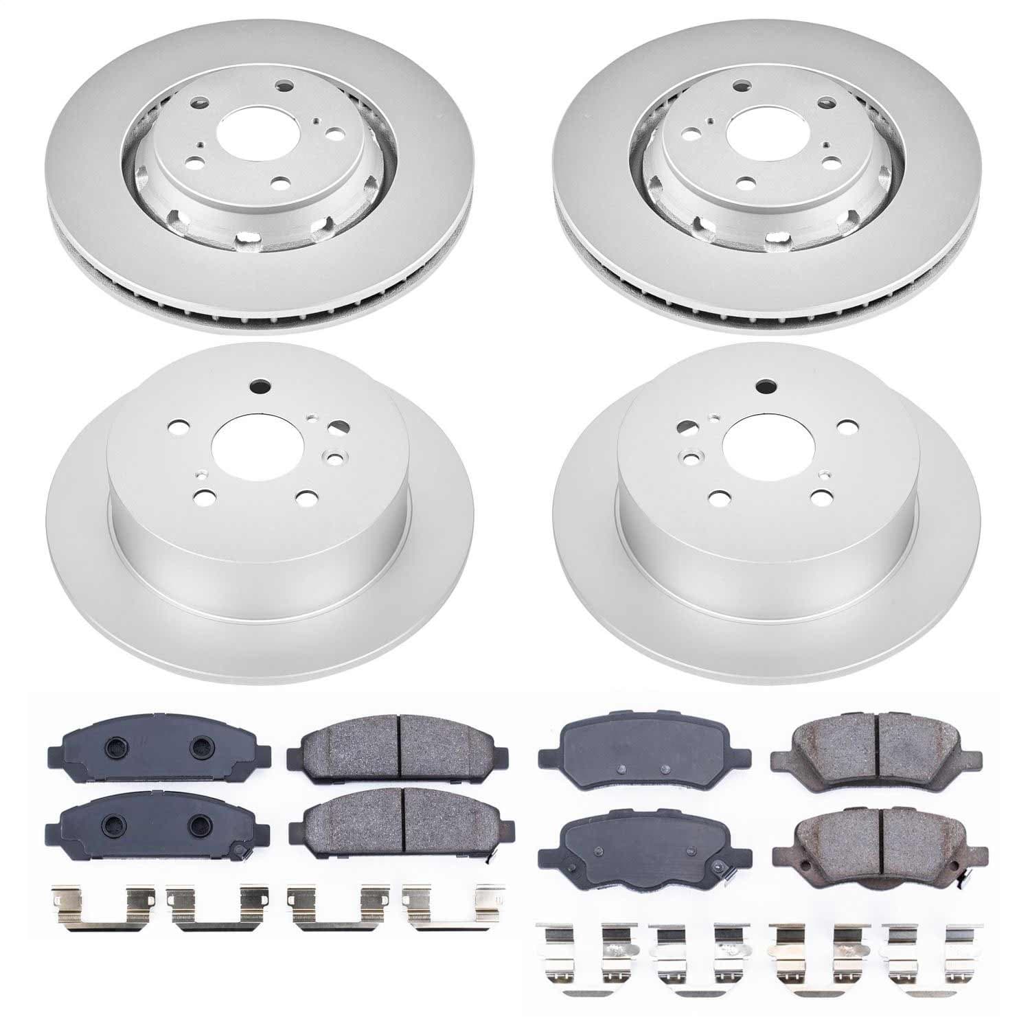 Power Stop - CRK5866 - Front and Rear - Disc Brake Pad and Rotor Kit image 1