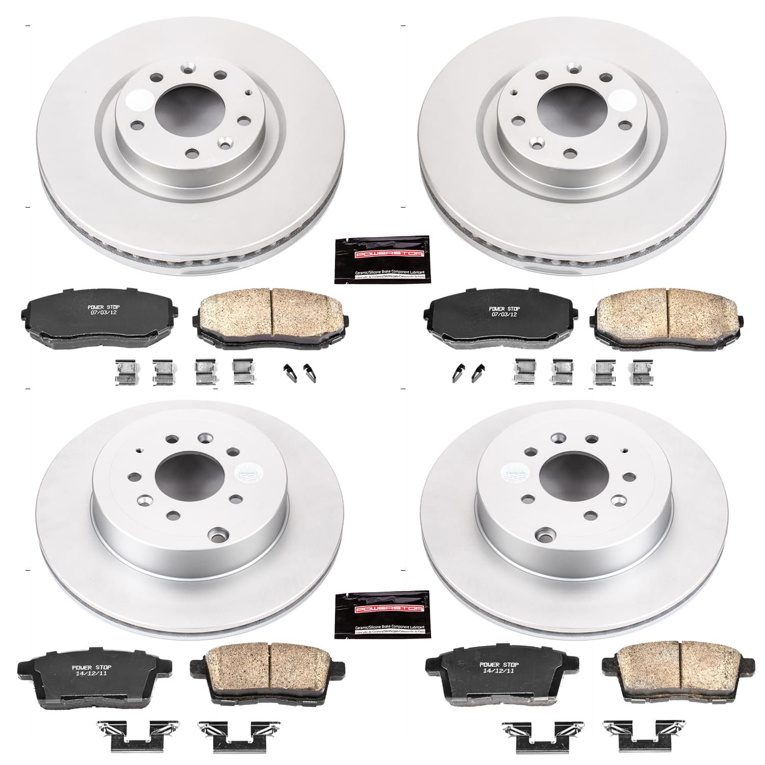 Power Stop - CRK5879 - Front and Rear - Disc Brake Pad and Rotor Kit image 1