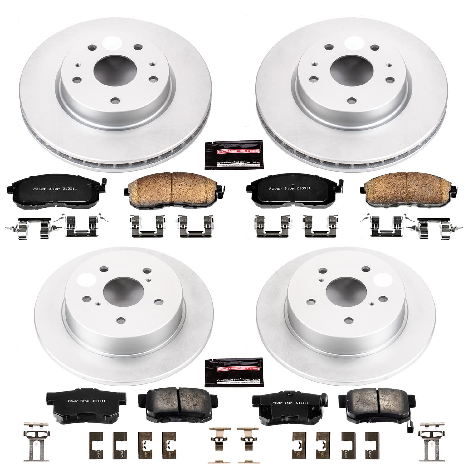 Power Stop - CRK5888 - Front and Rear - Disc Brake Pad and Rotor Kit image 1