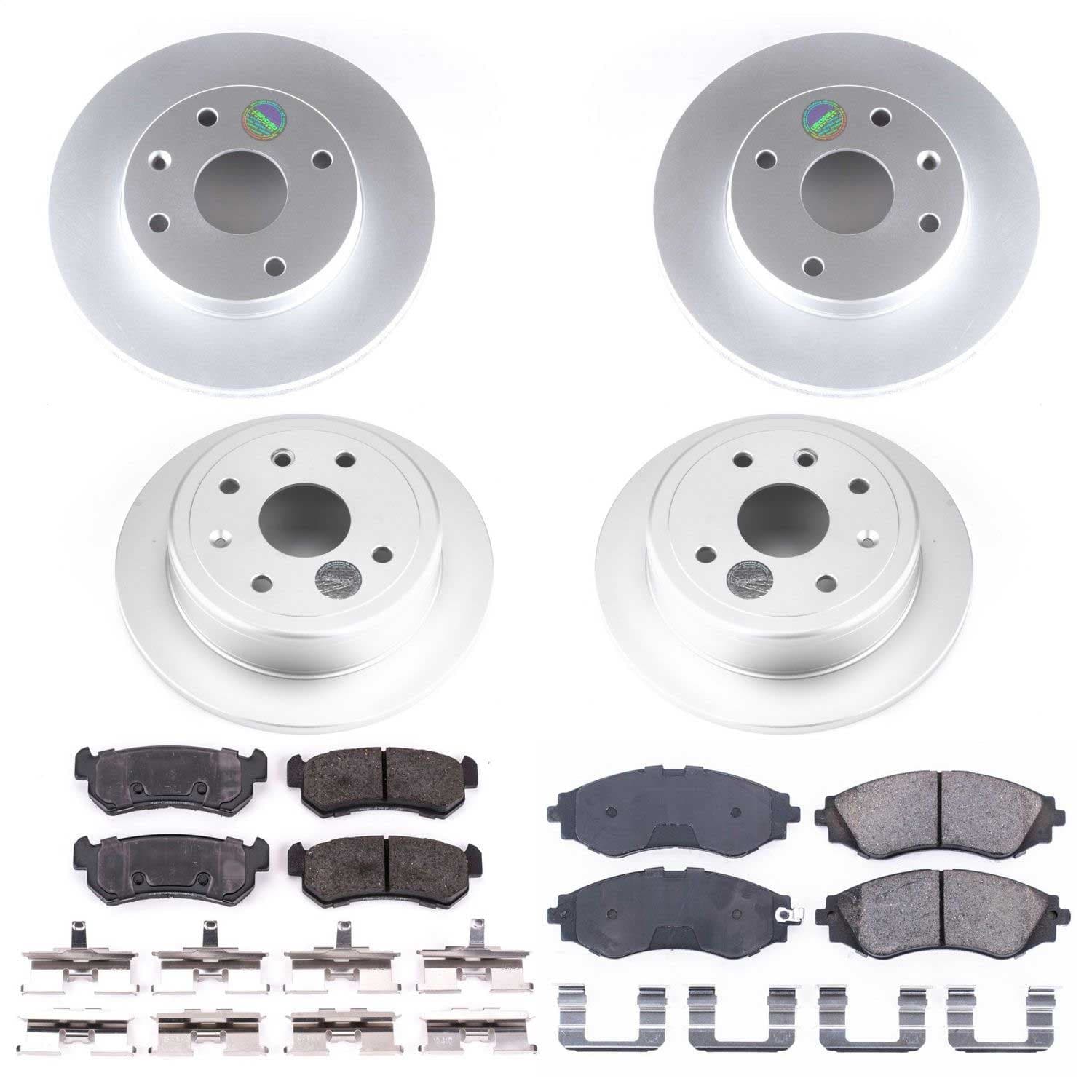 Power Stop - CRK5895 - Front and Rear - Disc Brake Pad and Rotor Kit image 1