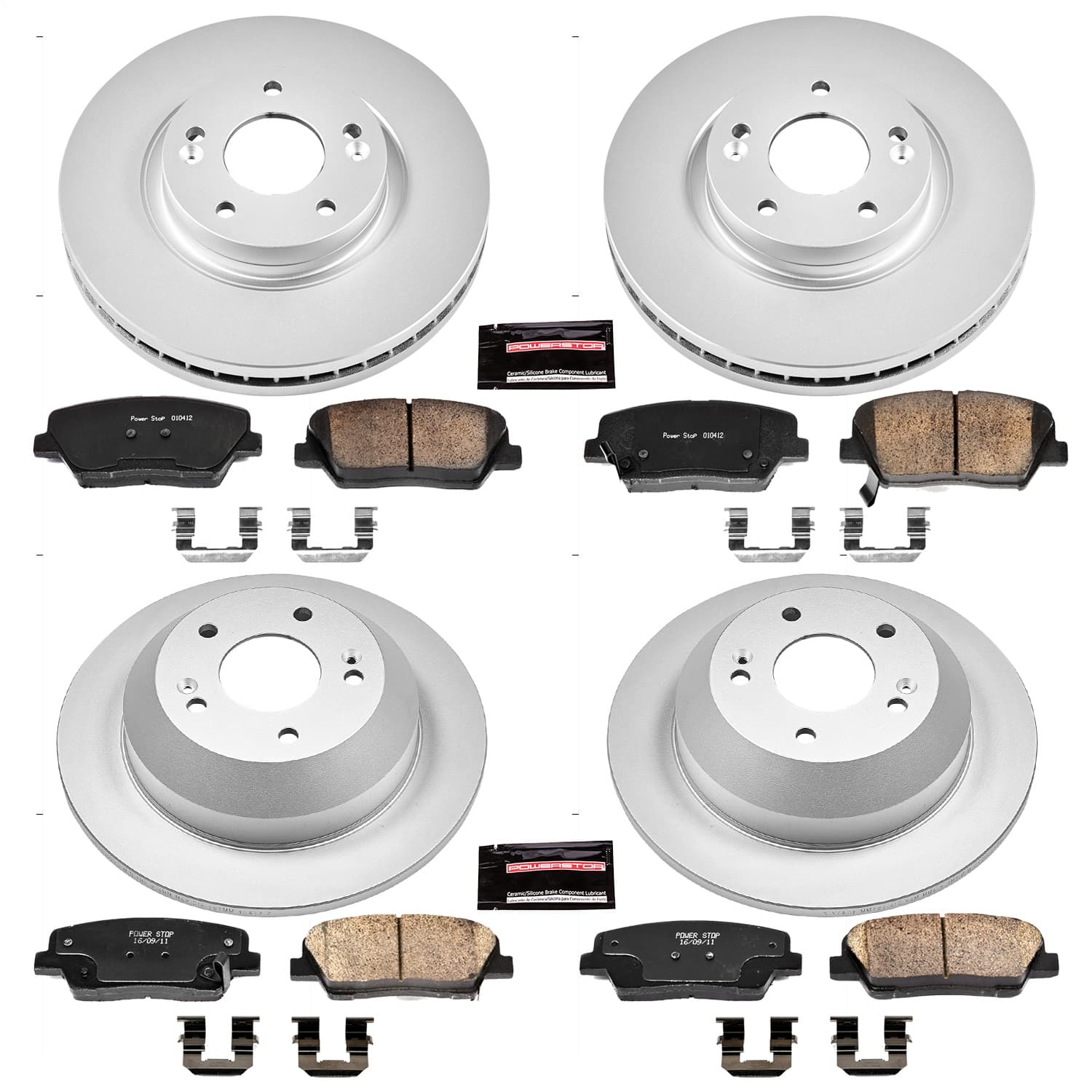 Power Stop - CRK5927 - Front and Rear - Disc Brake Pad and Rotor Kit image 1