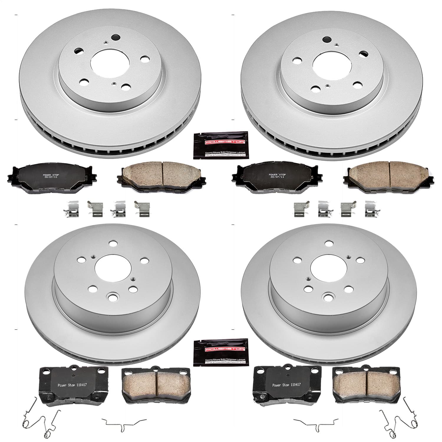 Power Stop - CRK5937 - Front and Rear - Disc Brake Pad and Rotor Kit image 1