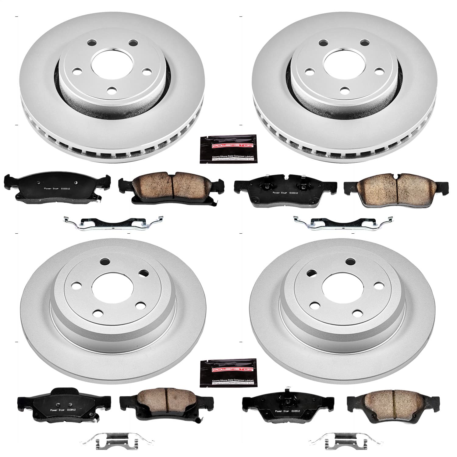 Power Stop - CRK5952 - Front and Rear - Disc Brake Pad and Rotor Kit image 1