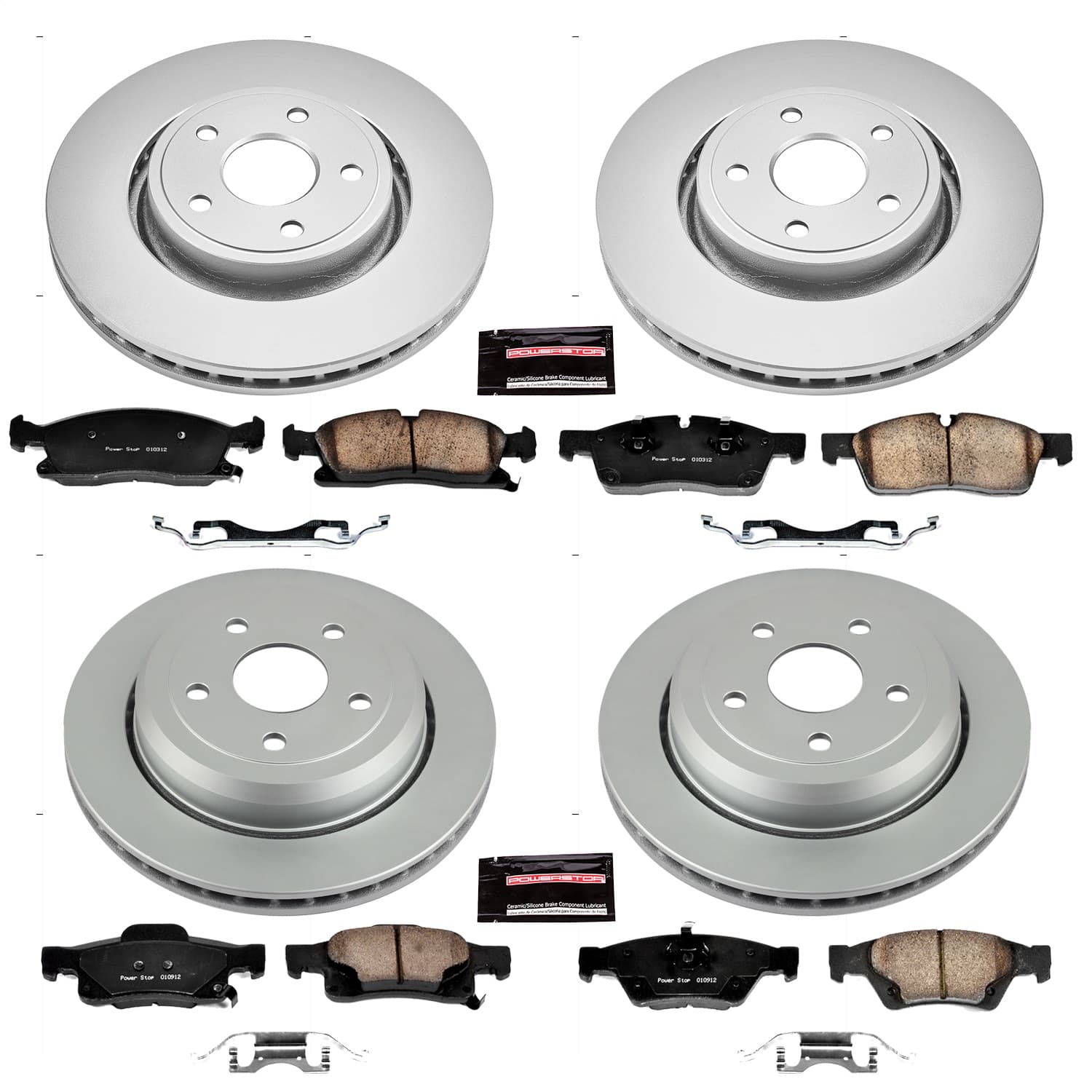 Power Stop - CRK5955 - Front and Rear - Disc Brake Pad and Rotor Kit image 1