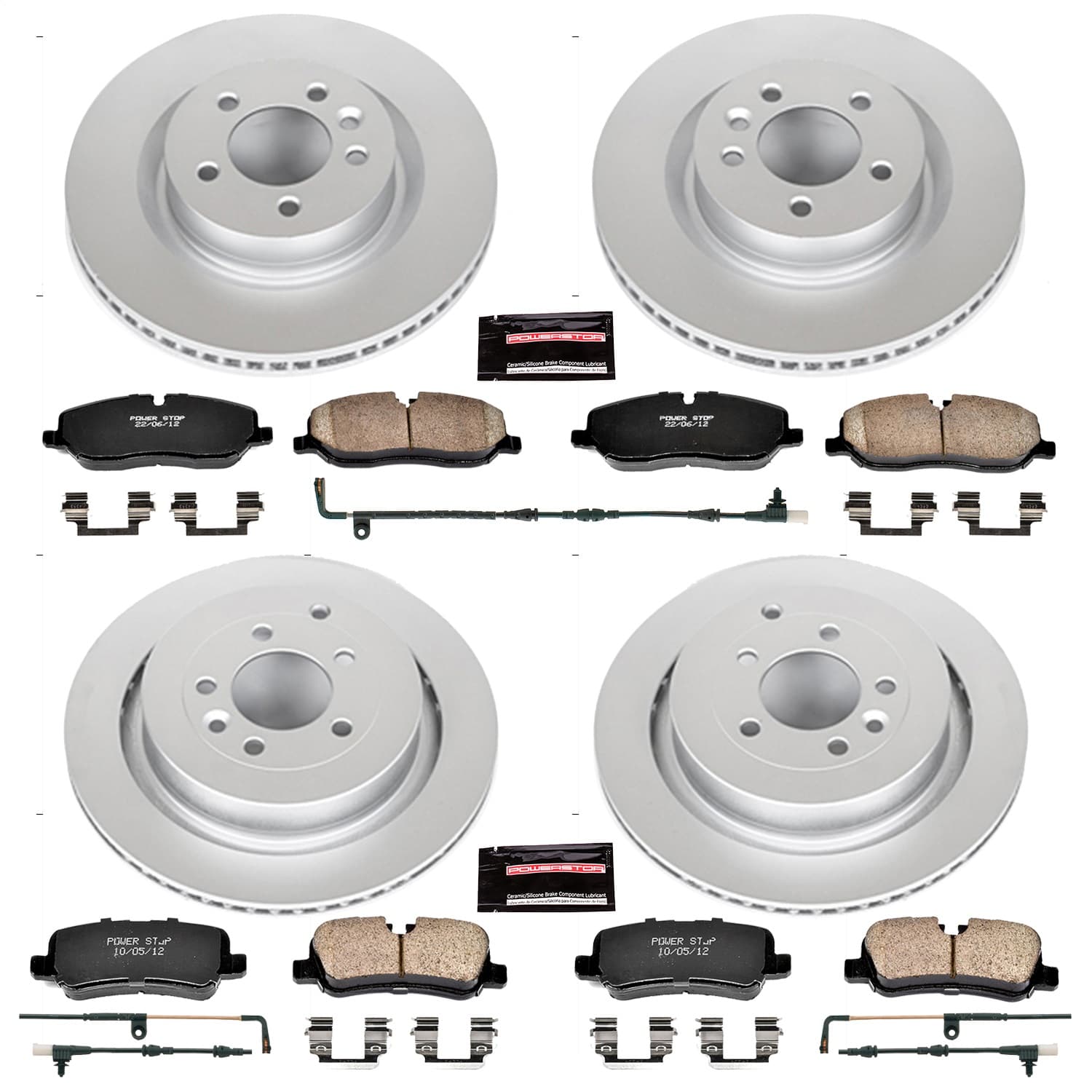 Power Stop - CRK6048 - Front and Rear - Disc Brake Pad and Rotor Kit image 1