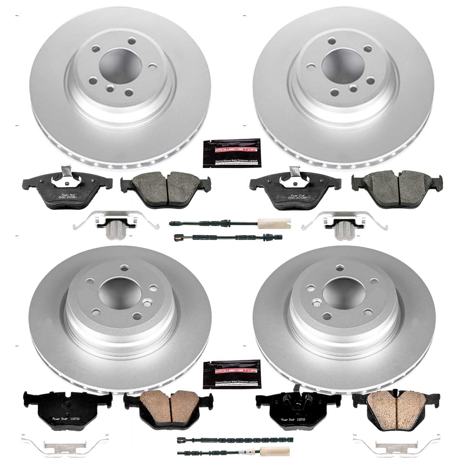 Power Stop - CRK6057 - Front and Rear - Disc Brake Pad and Rotor Kit image 1