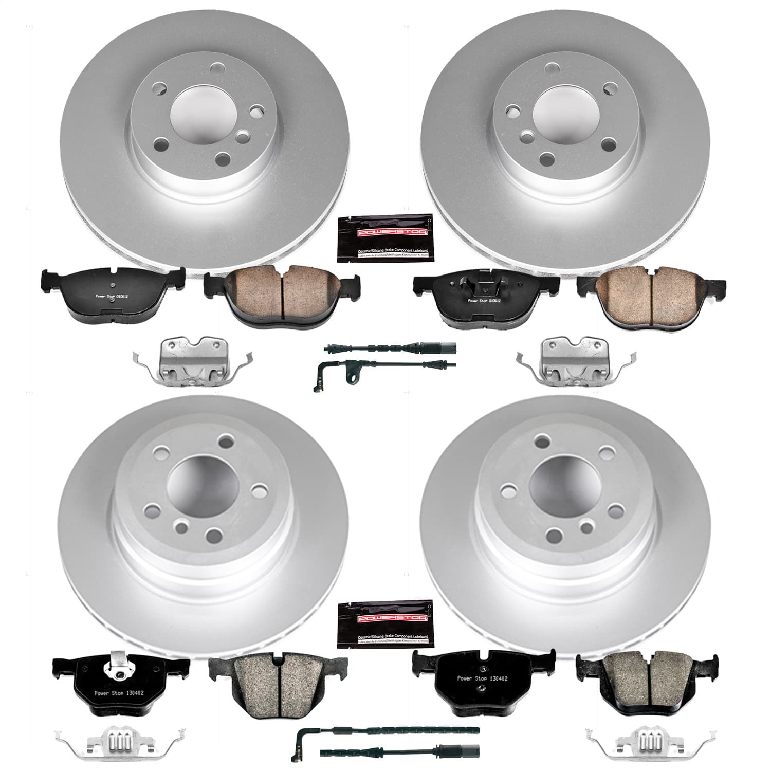 Power Stop - CRK6063 - Front and Rear - Disc Brake Pad and Rotor Kit image 1