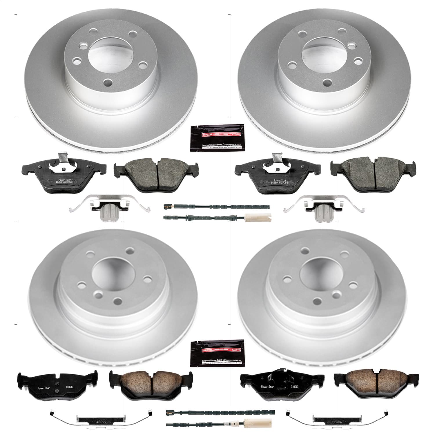Power Stop - CRK6074 - Front and Rear - Disc Brake Pad and Rotor Kit image 1