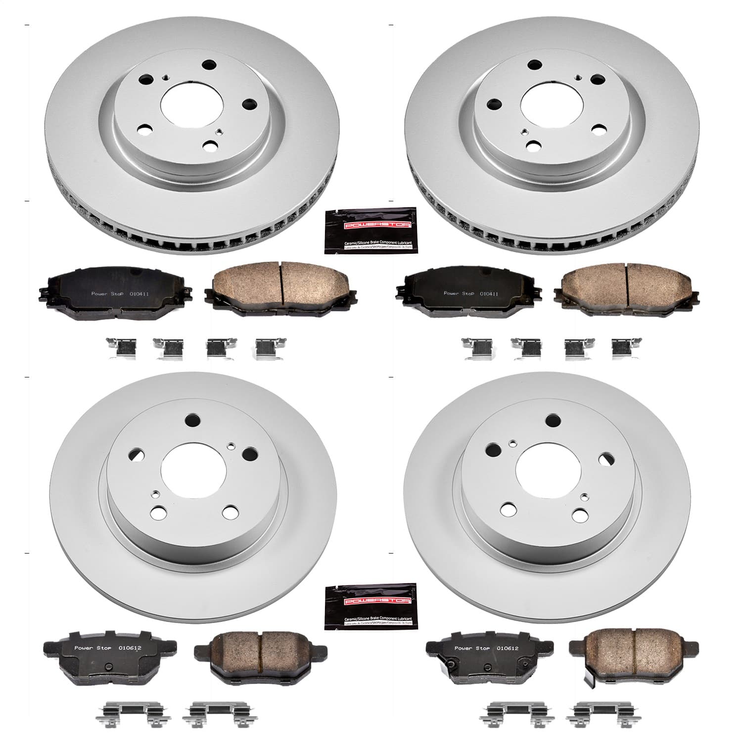 Power Stop - CRK6076 - Front and Rear - Disc Brake Pad and Rotor Kit image 1