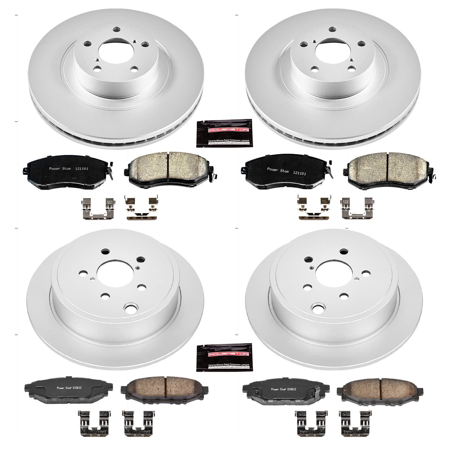 Power Stop - CRK6083 - Front and Rear - Disc Brake Pad and Rotor Kit image 1