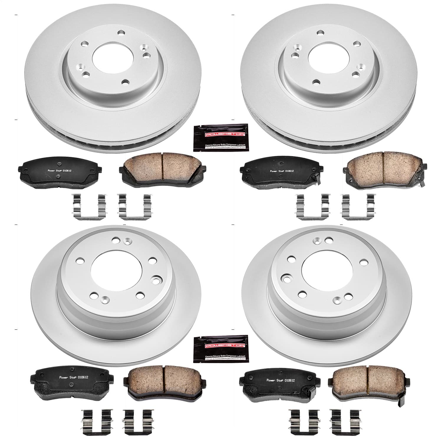 Power Stop - CRK6088 - Front and Rear - Disc Brake Pad and Rotor Kit image 1