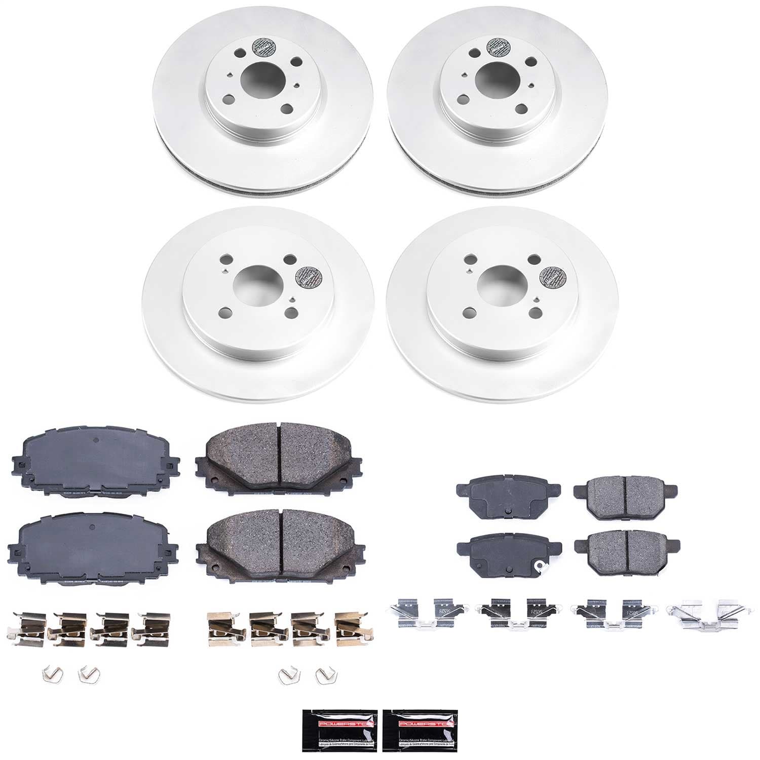 Power Stop - CRK6105 - Front and Rear - Disc Brake Pad and Rotor Kit image 1