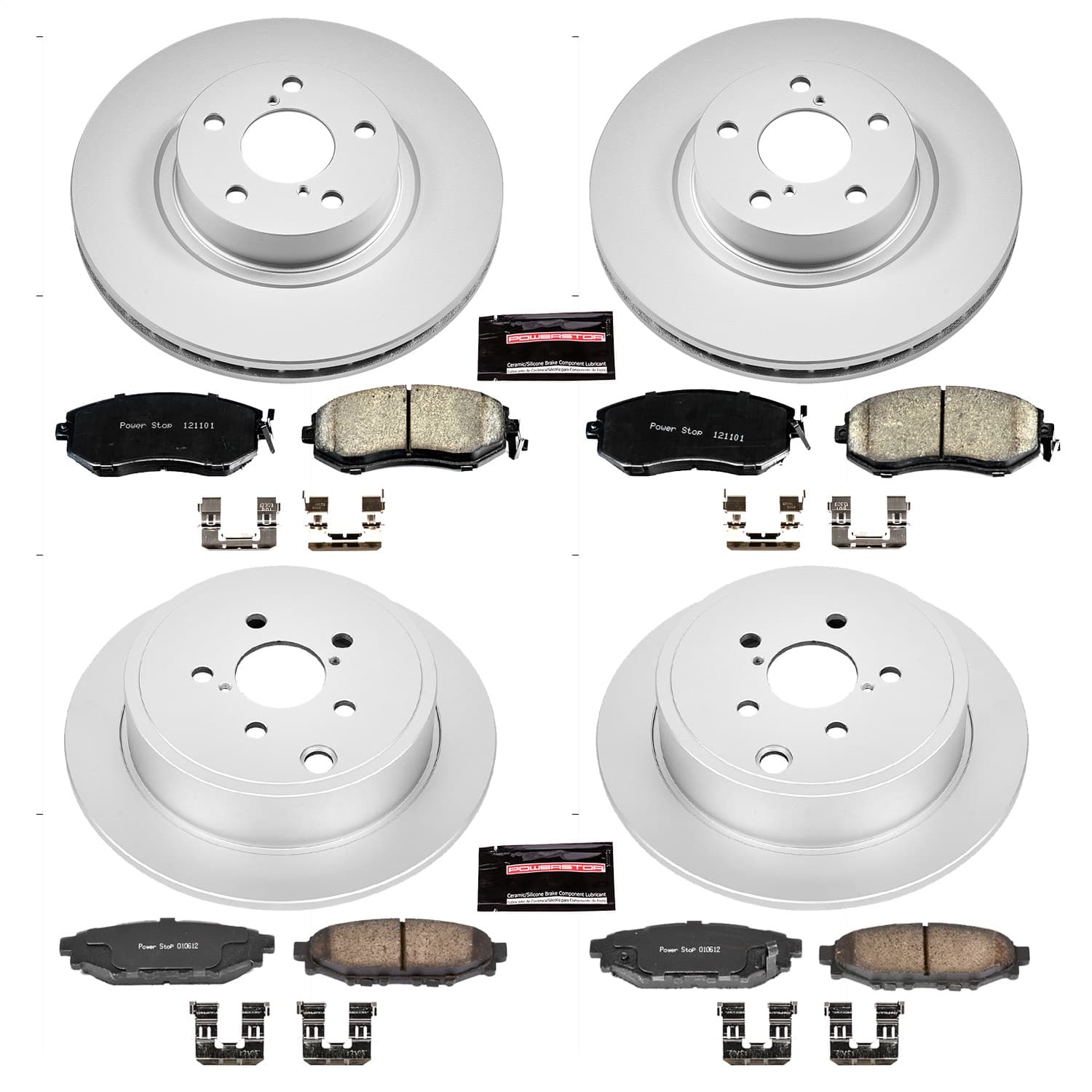 Power Stop - CRK6112 - Front and Rear - Disc Brake Pad and Rotor Kit image 1