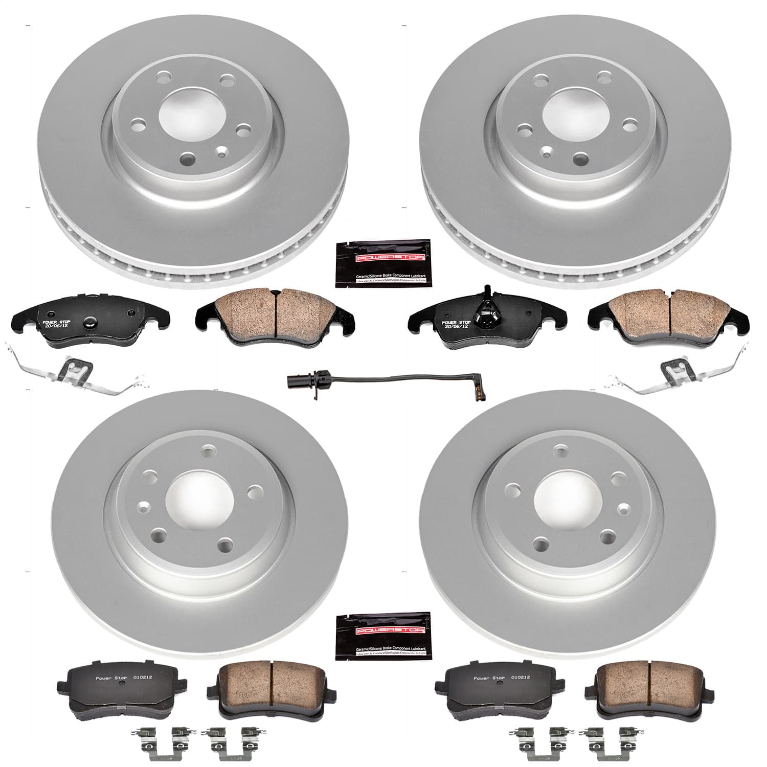 Power Stop - CRK6134 - Front and Rear - Disc Brake Pad and Rotor Kit image 1
