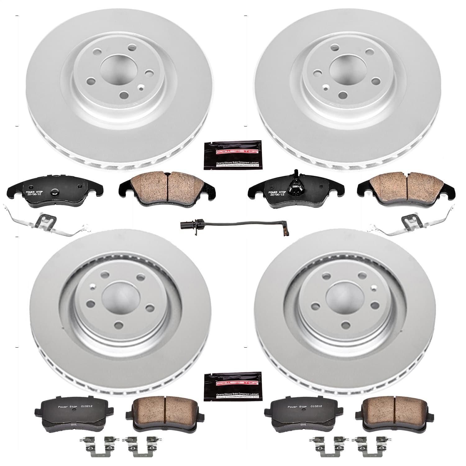 Power Stop - CRK6157 - Front and Rear - Disc Brake Pad and Rotor Kit image 1