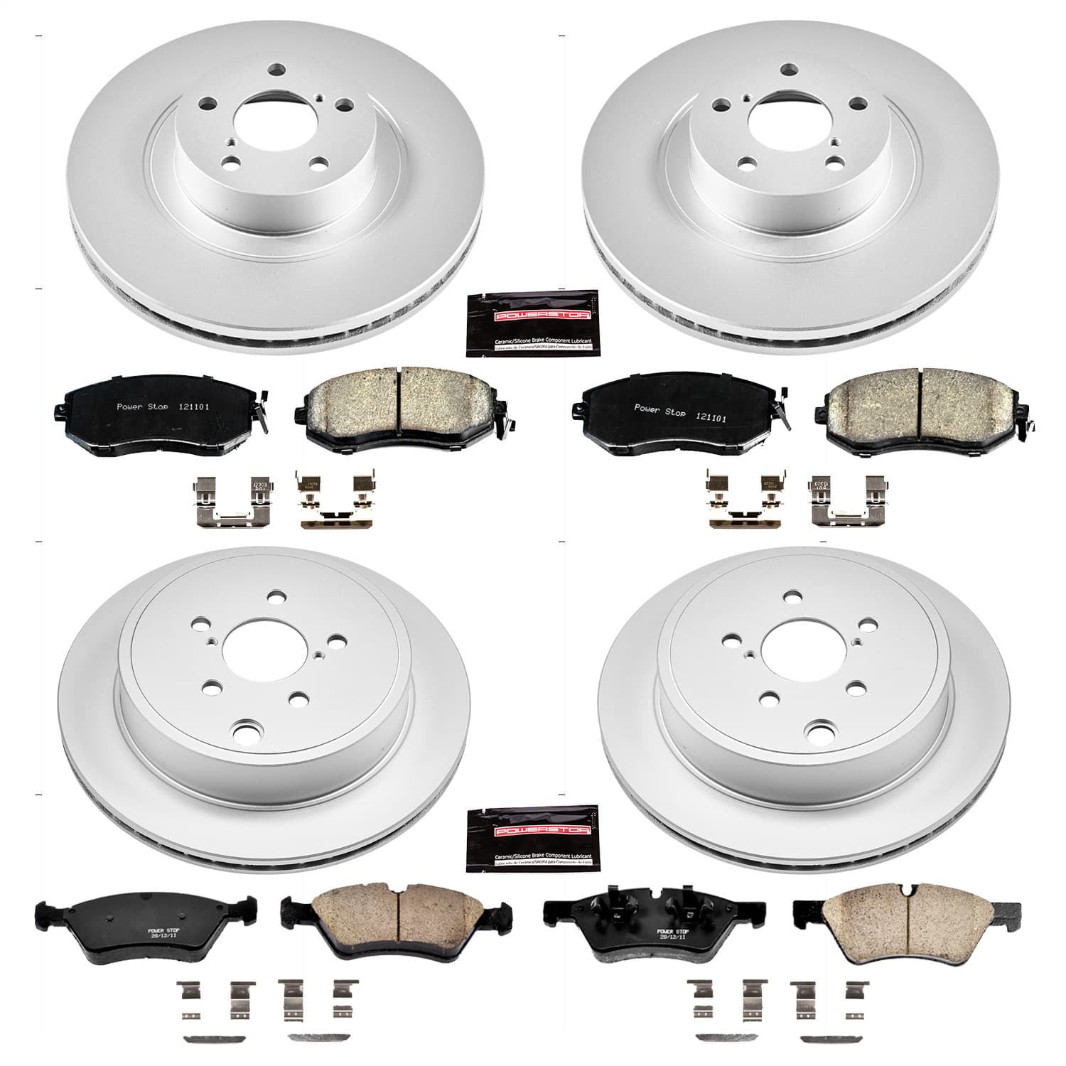 Power Stop - CRK6164 - Front and Rear - Disc Brake Pad and Rotor Kit image 1