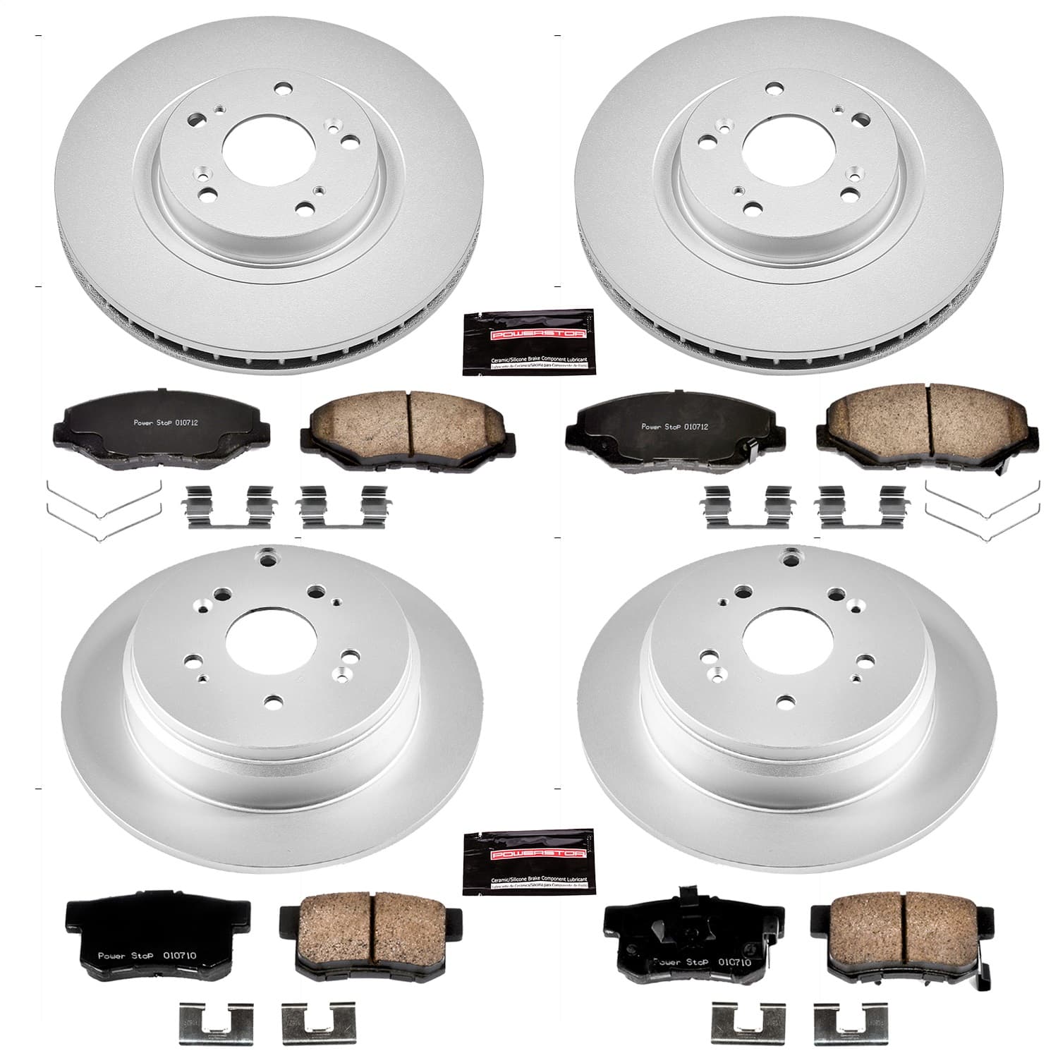 Power Stop - CRK6173 - Front and Rear - Disc Brake Pad and Rotor Kit image 1