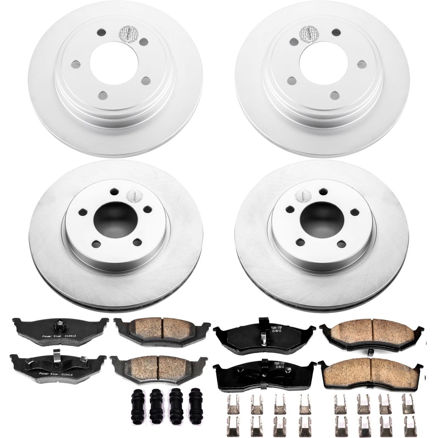 Power Stop - CRK6177 - Front and Rear - Disc Brake Pad and Rotor Kit image 1