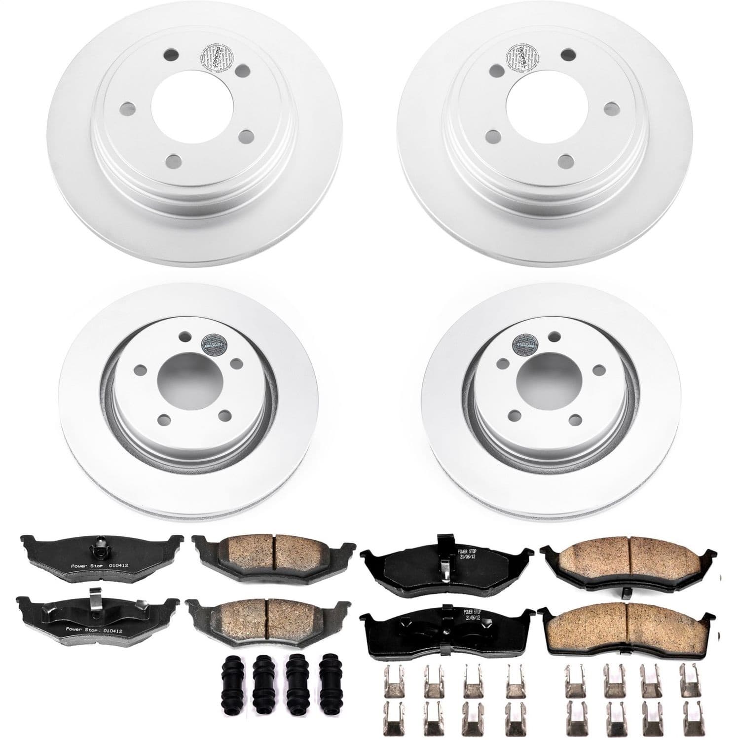 Power Stop - CRK6178 - Front and Rear - Disc Brake Pad and Rotor Kit image 1