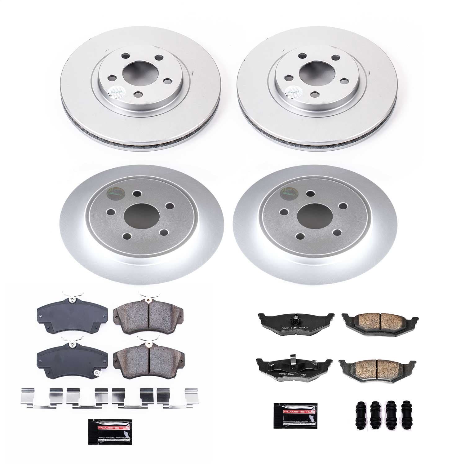 Power Stop - CRK6180 - Front and Rear - Disc Brake Pad and Rotor Kit image 1